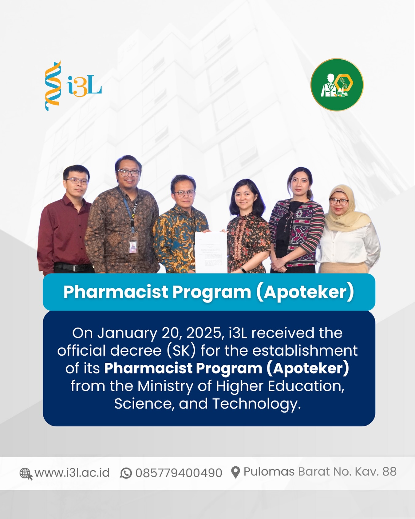 Indonesia International Institute for Life Sciences i3L | Jakarta