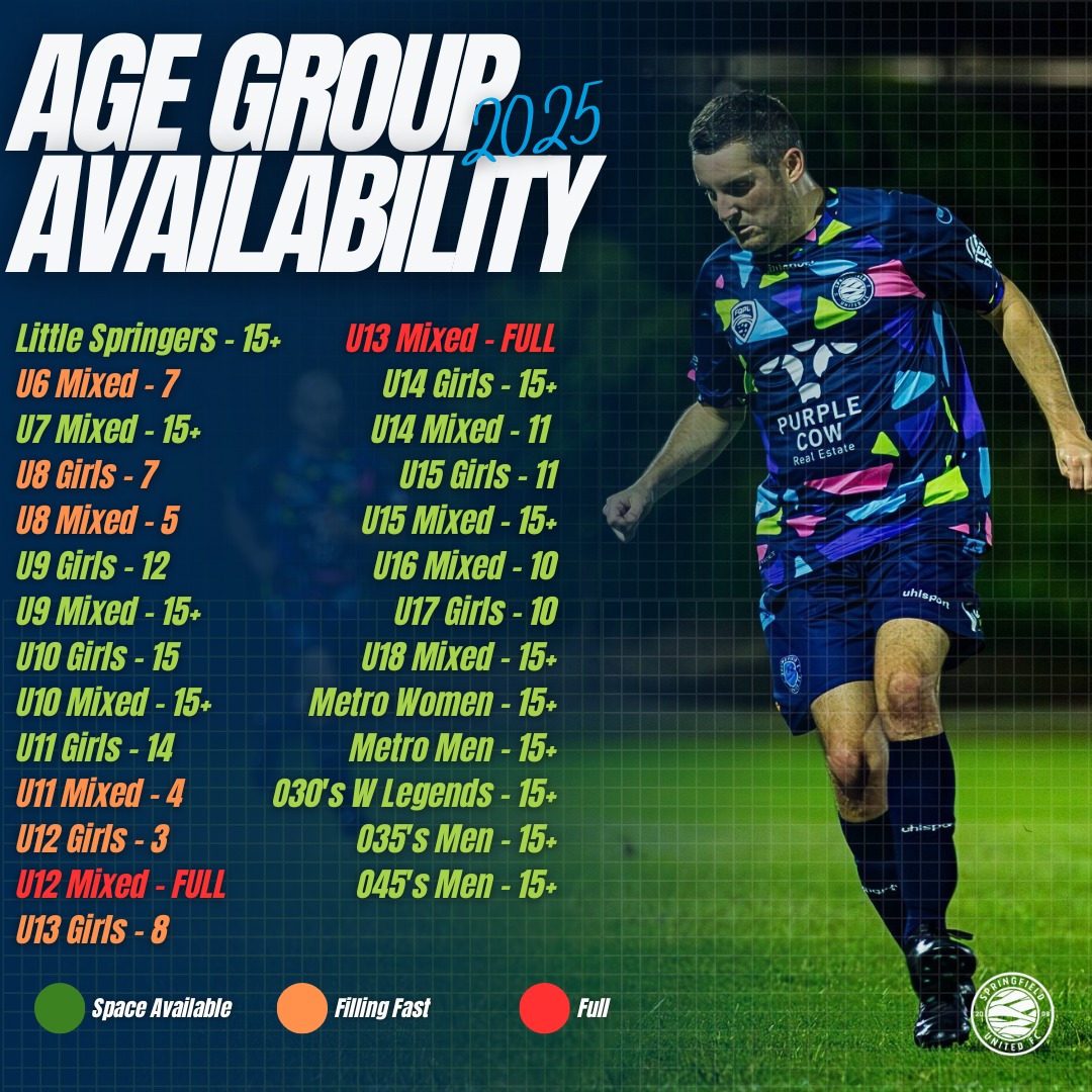 Springfield - Spots for 2025 Are Filling Up Fast! ⚽🏃‍♀️ We are almost ...