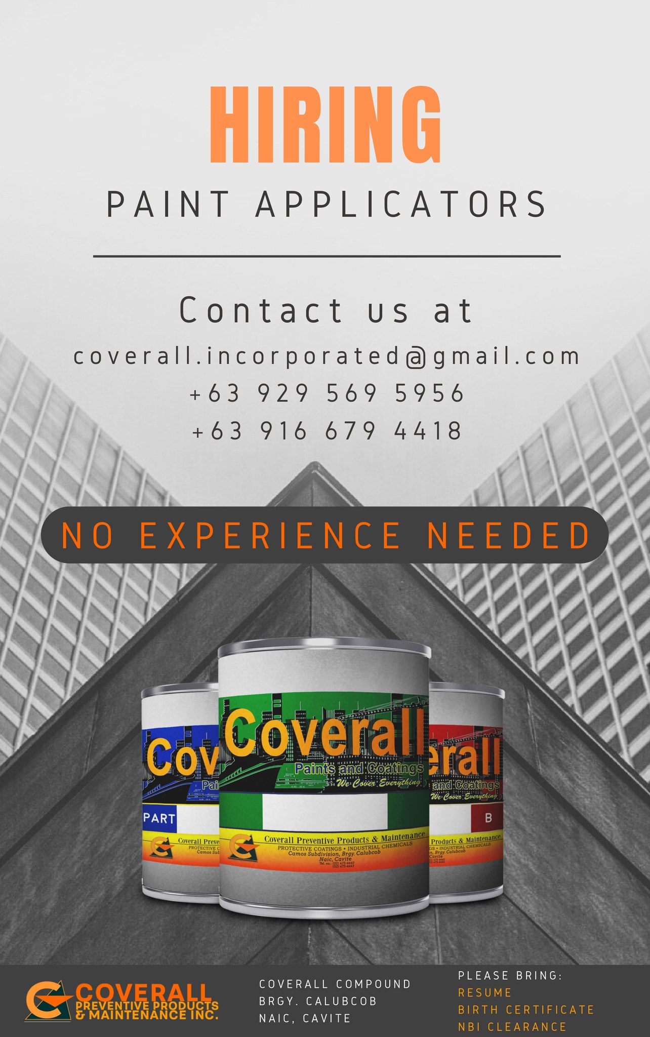 Coverall - We are hiring Project Based Paint Applicators that are ...