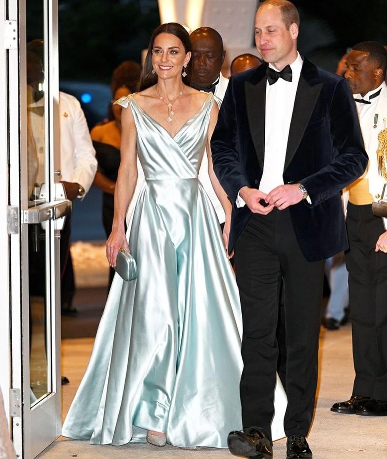 Kate Middleton in ice blue gown