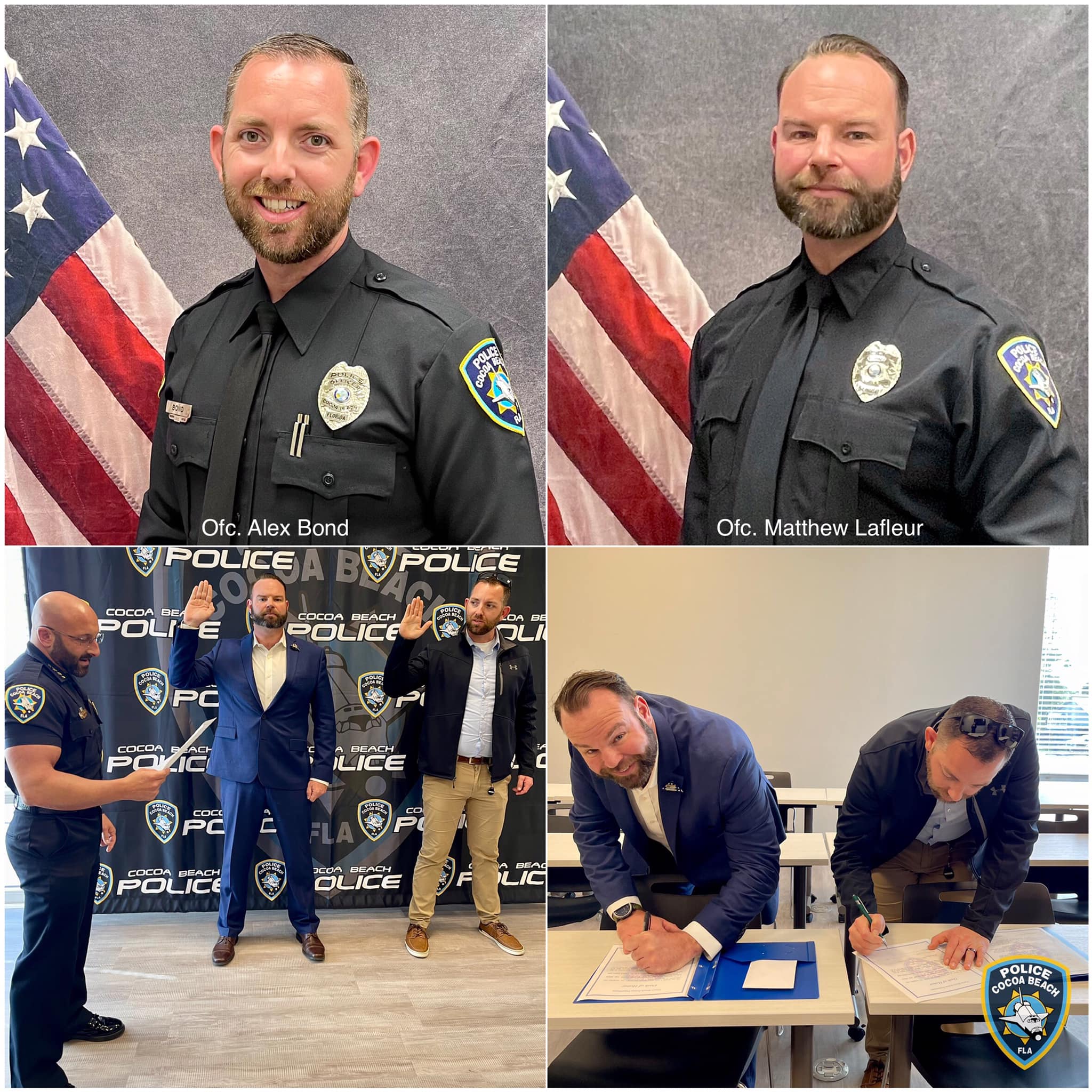 Cocoa - CBPD Swears In Two New Officers Officers Alex Bond and Matthew ...