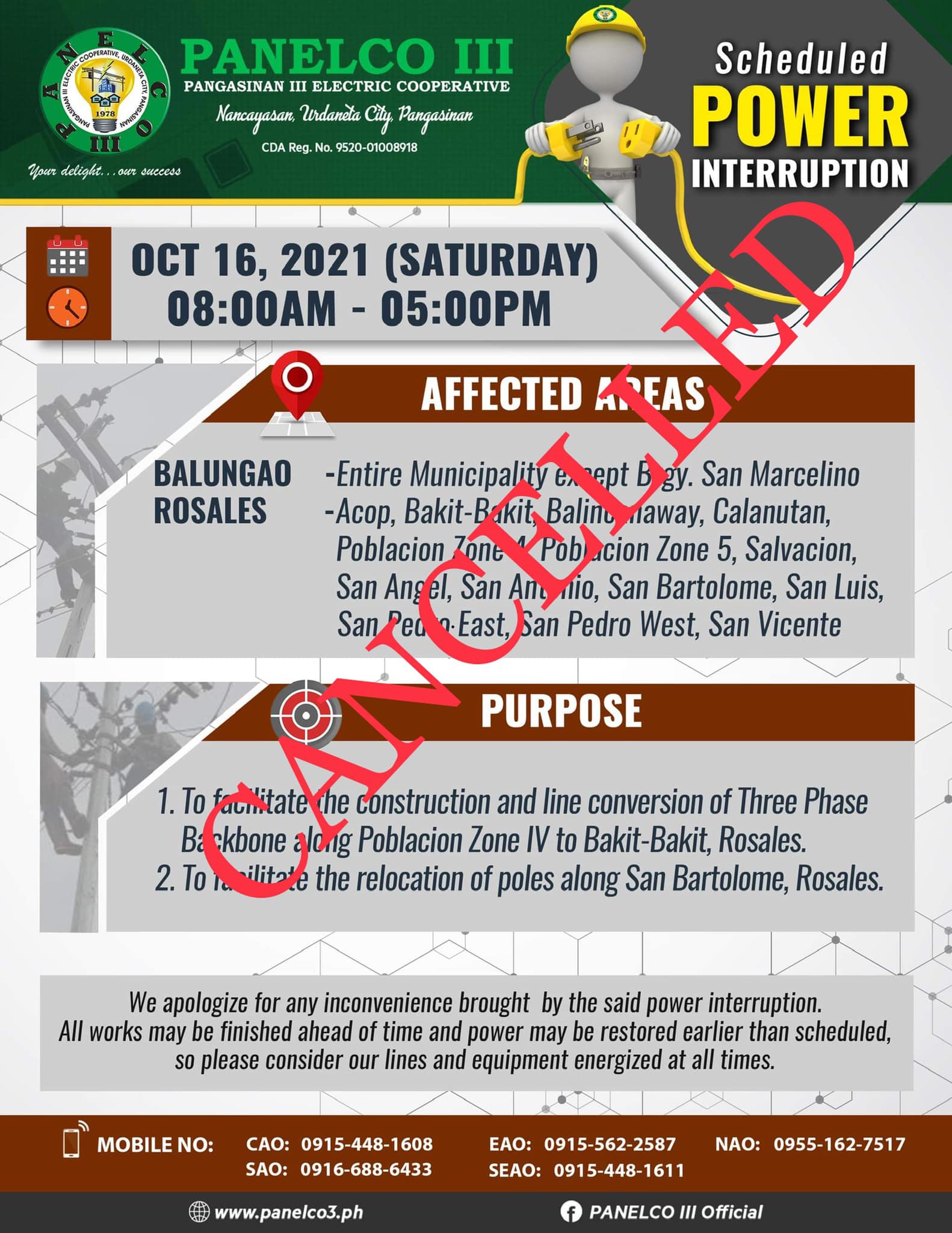 Please be informed that the... - PANELCO III Official | Facebook