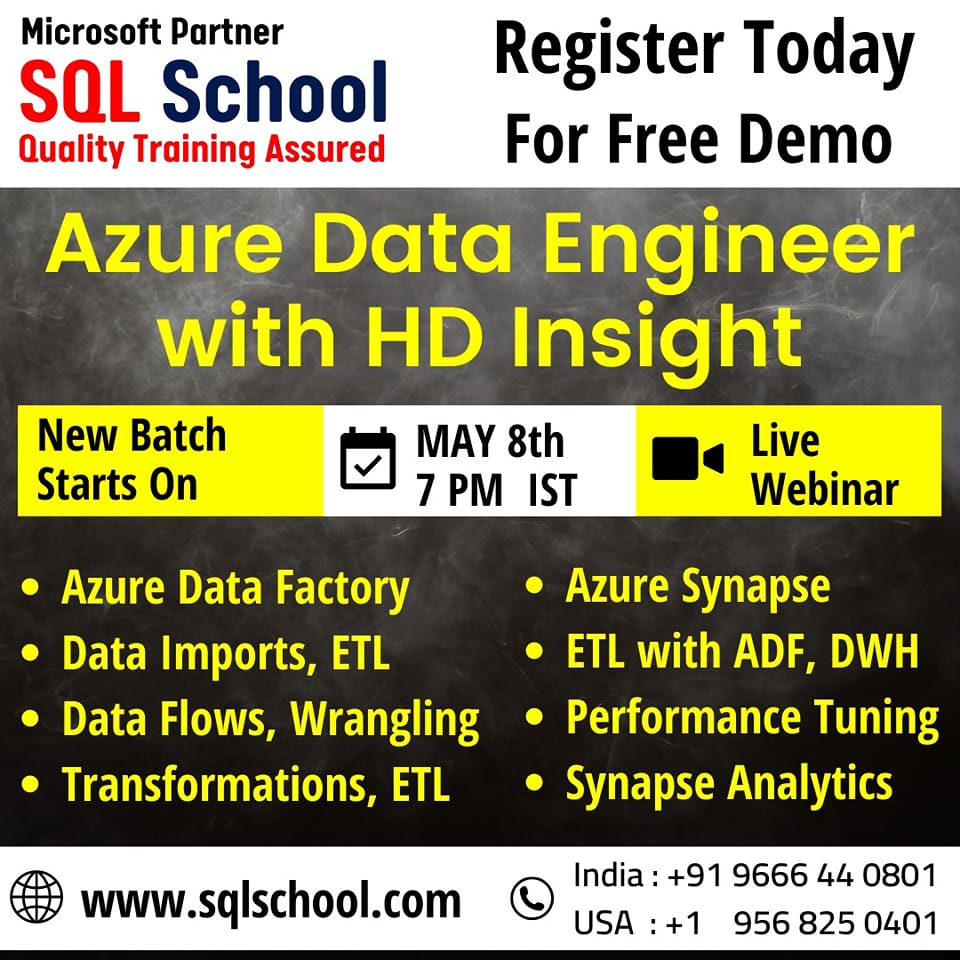 Data Engineering | Azure Data Engineer Training from #SQLSchool | Facebook