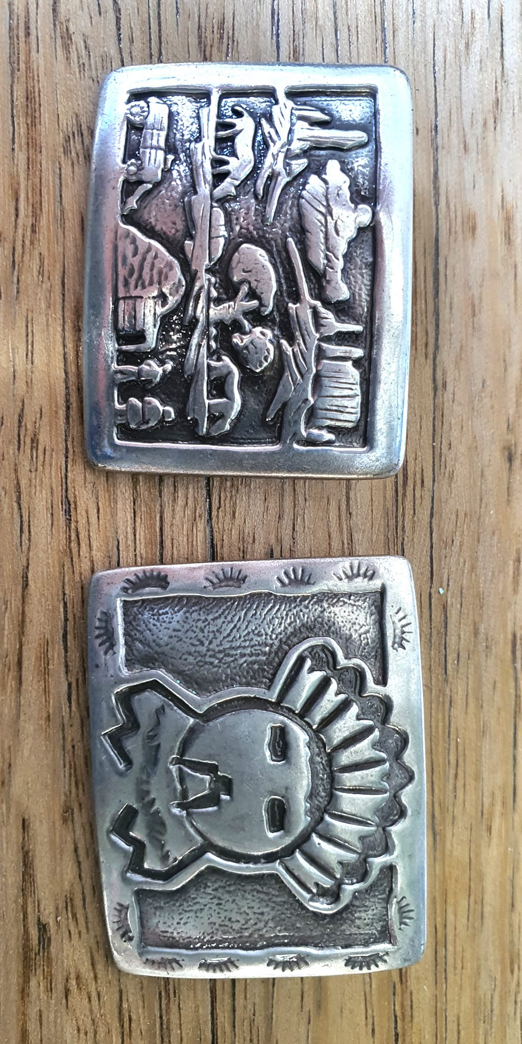 Pendentif/broche En Argent Mexicain Taxco Sculpté - Masque Noir Poids 47g Rare