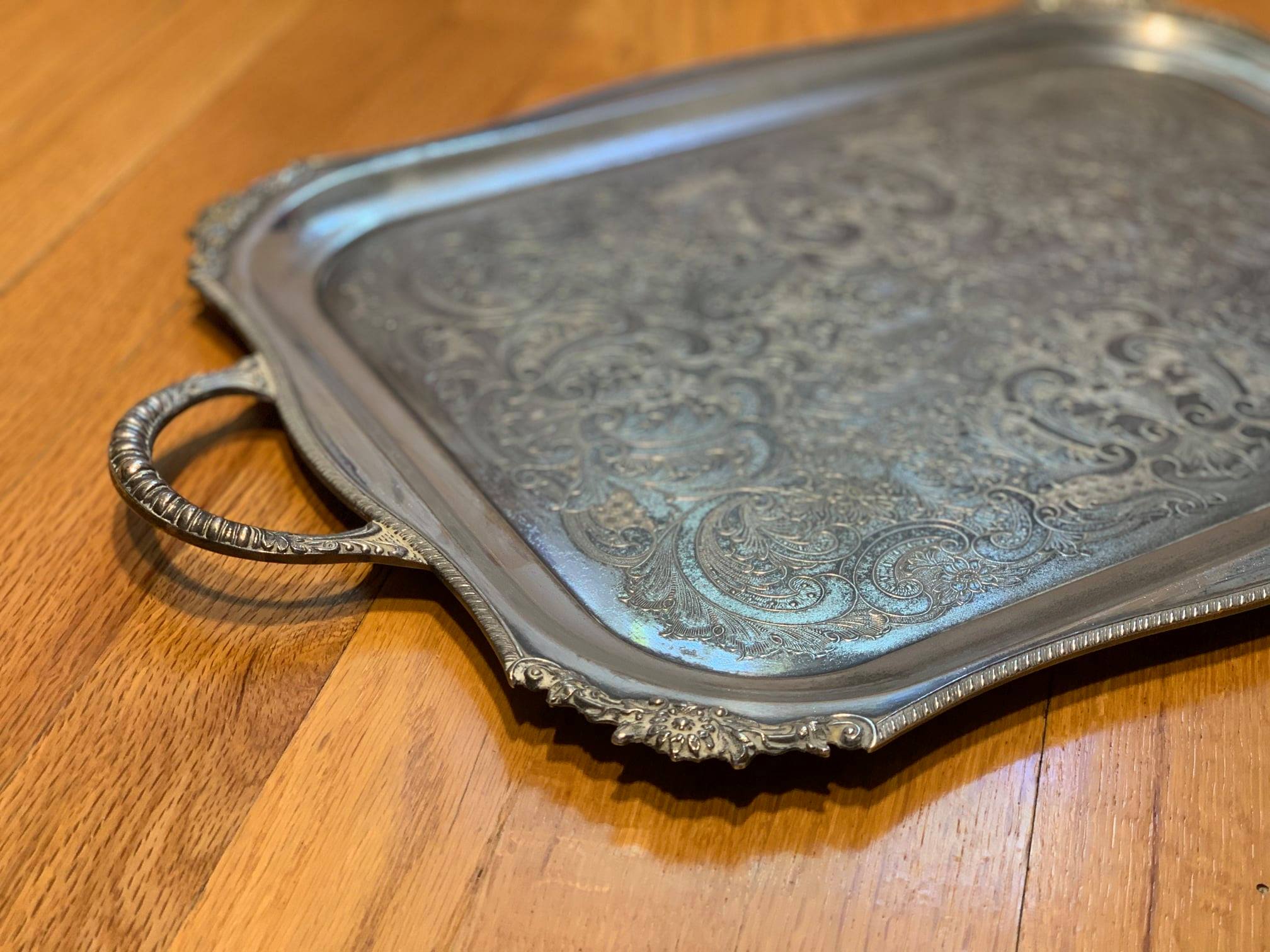 VINTAGE VINERS OF SHEFFIELD ALPHA PLATE,CHASED,SERVING TRAY 22