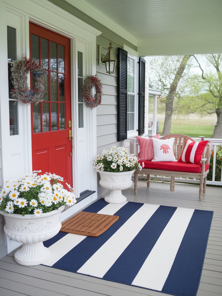 Decor - 26 Eye-Catching Spring Porch Ideas for Homes with Red Doors ⬇️ ...