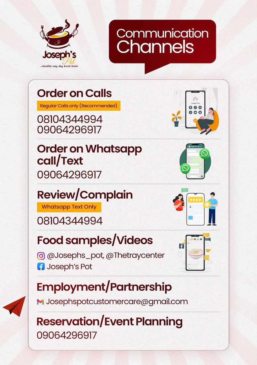 Joseph's Pot - Here is our basic food menu and... | Facebook