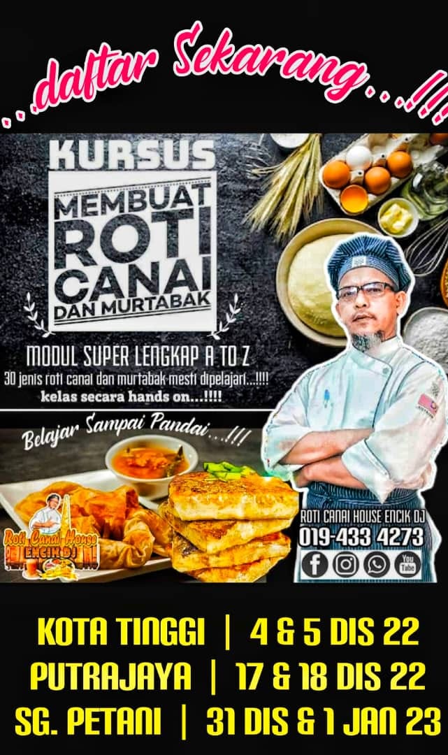 🔴UPDATE JADUAL KURSUS DISEMBER... - Roti canai House ENCIK DJ | Facebook