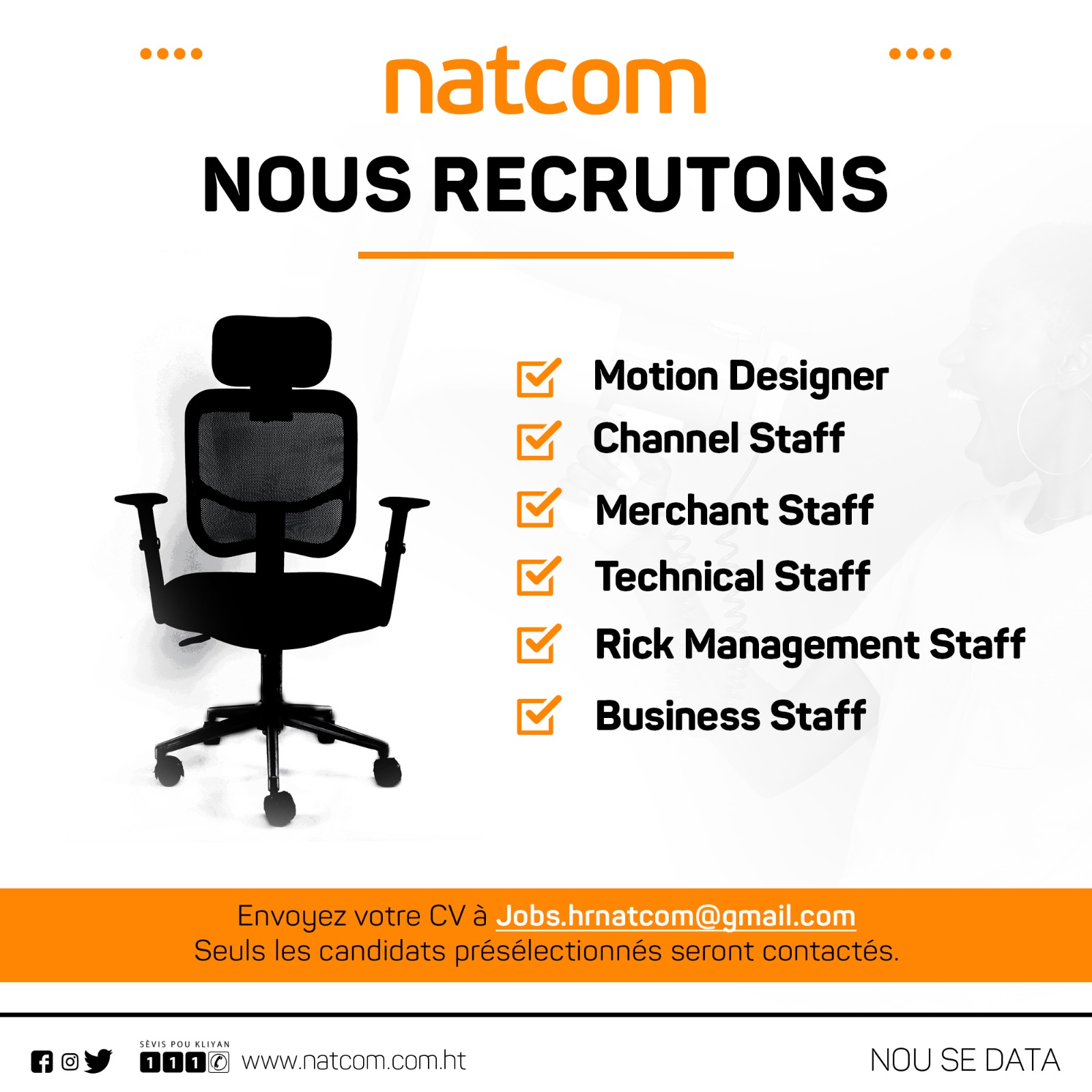 NATCOM S.A - RECRUTEMENT La Natcom est heureuse de vous... | Facebook