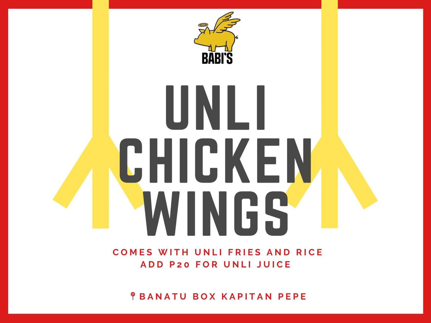 📍 Babi's ‼️UNLI WINGS UNLI FRIES UNLI... - Nueva Ecija pride | Facebook