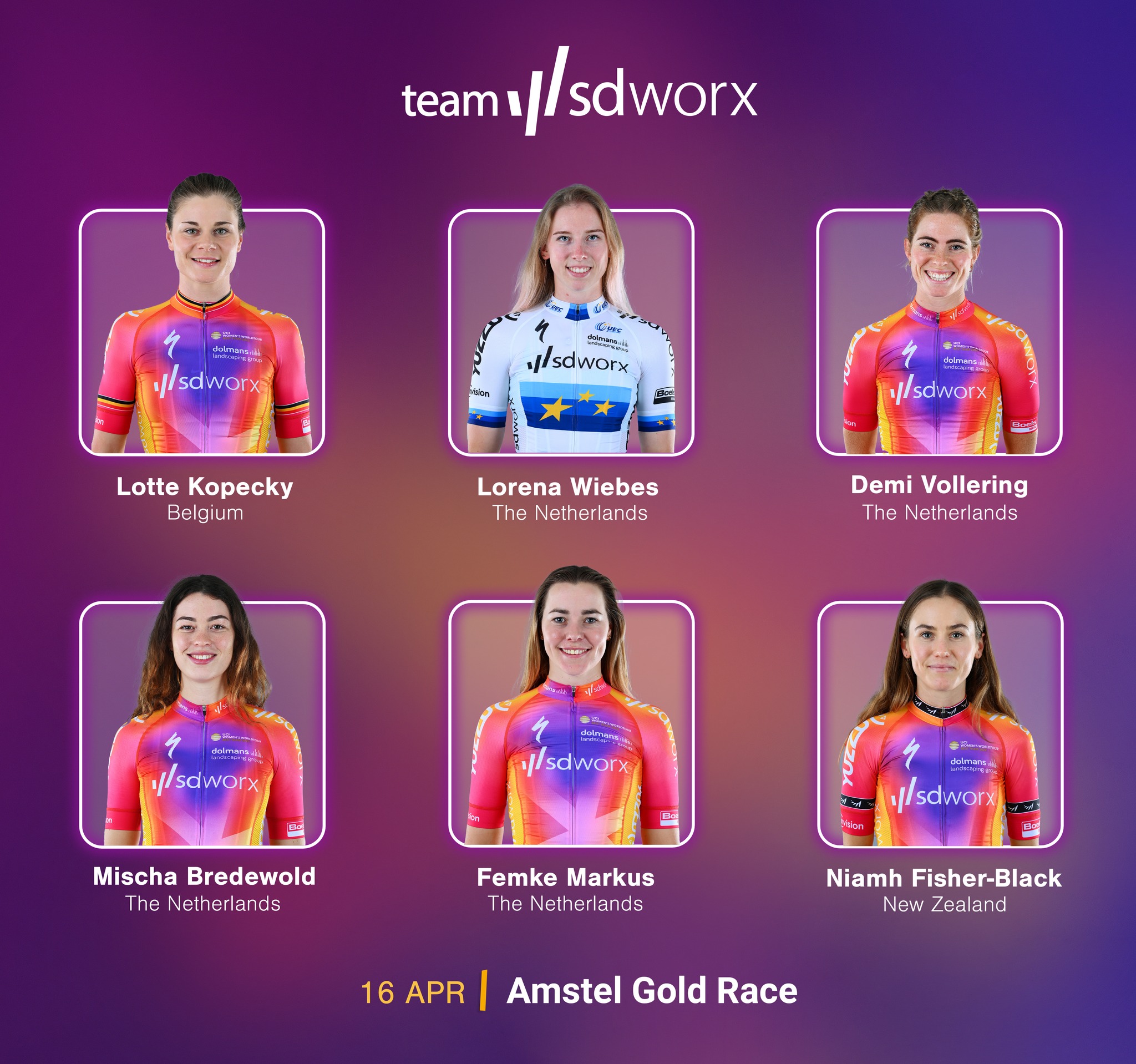 Team - Rock-solid line-up for @amstelgoldrace 💯 