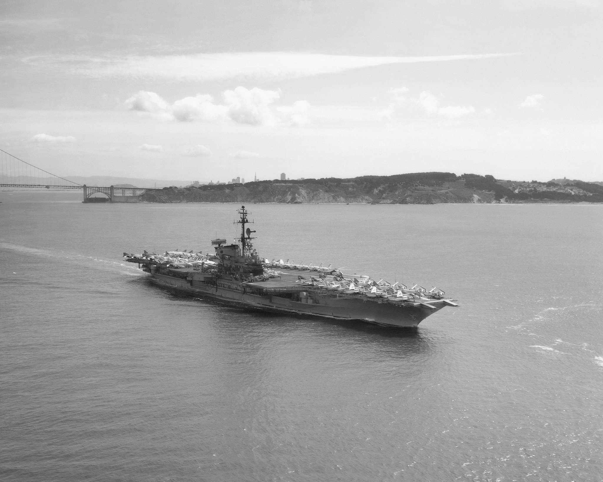 USS MIDWAY (CV-41) leaving San Francisco. The photo from the