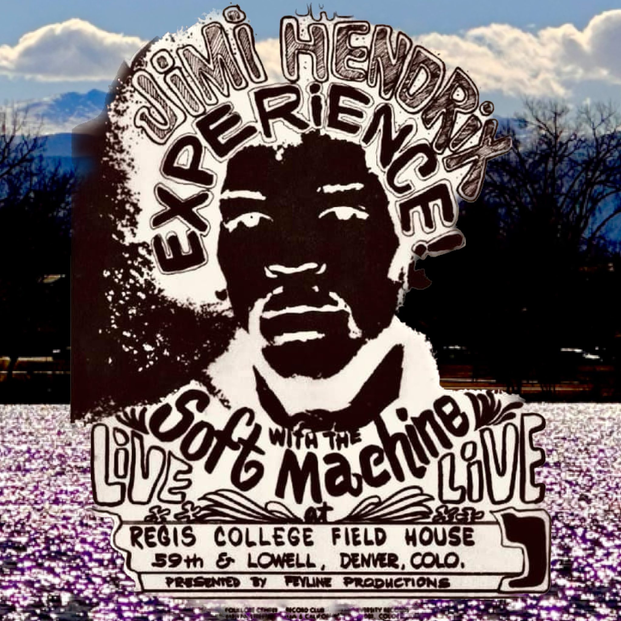 This composite is the poster from Jimi Hendrix's February 1968