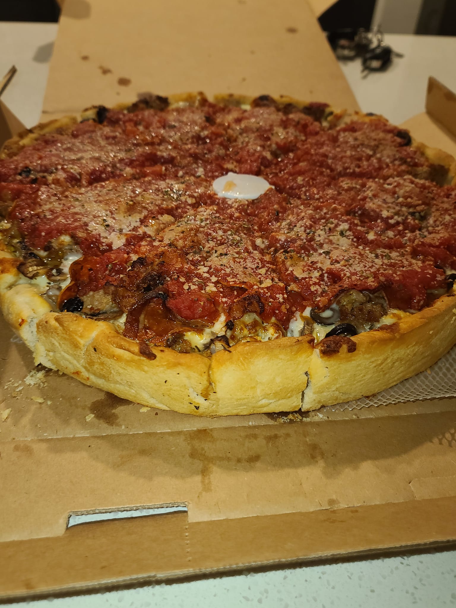 Chicago-style deep dish pizza in Conroe, TX