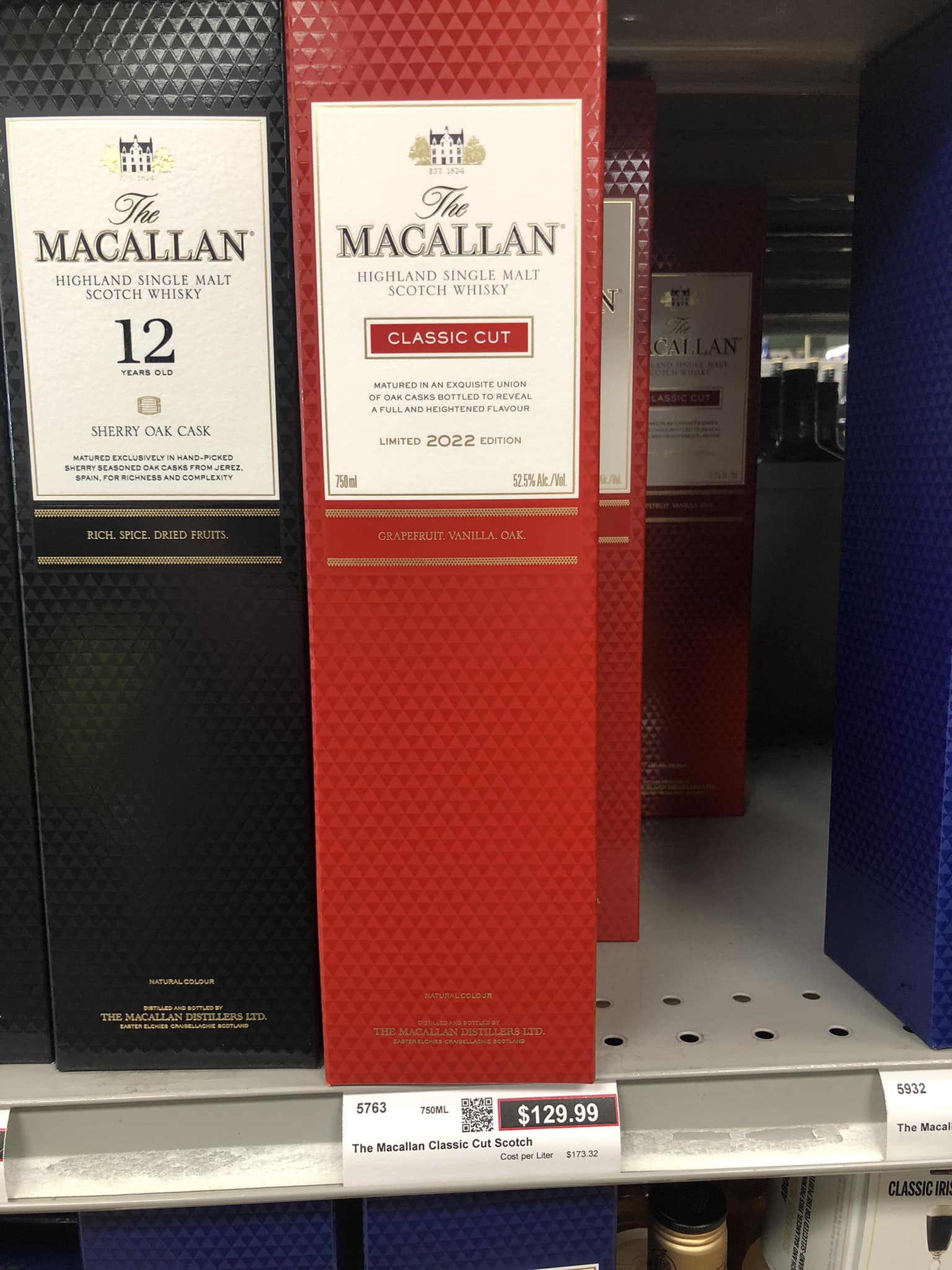 The Macallan Whisky Classic Cut 2022 700ml - $585.00each