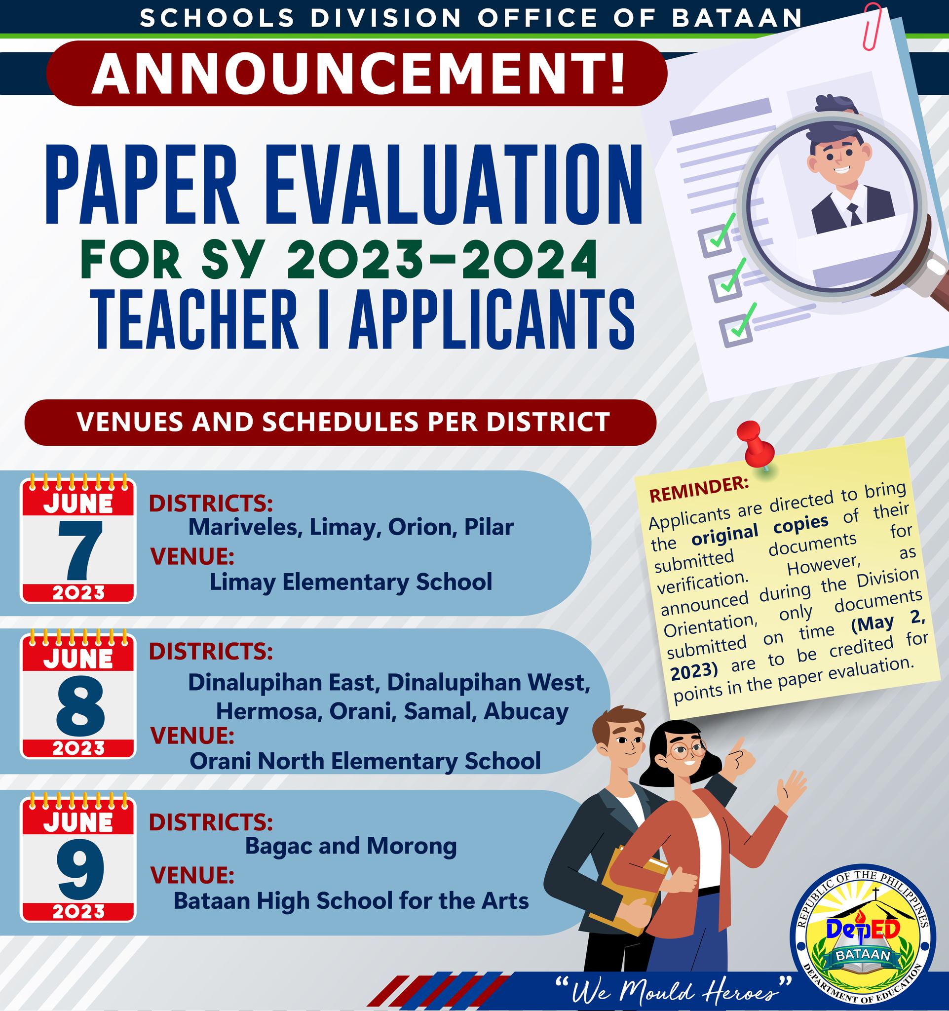 DepEd-Bataan - ANNOUNCEMENT! PAPER EVALUATION FOR SY... | Facebook