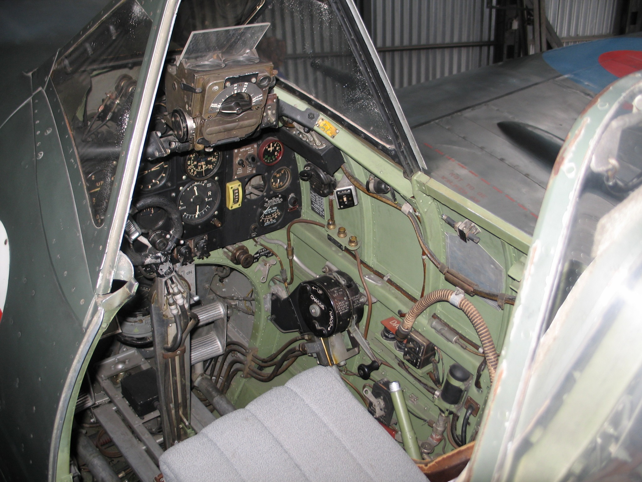 Cockpit of Supermarine Spitfire Mk.IX, Aviation Museum Prague