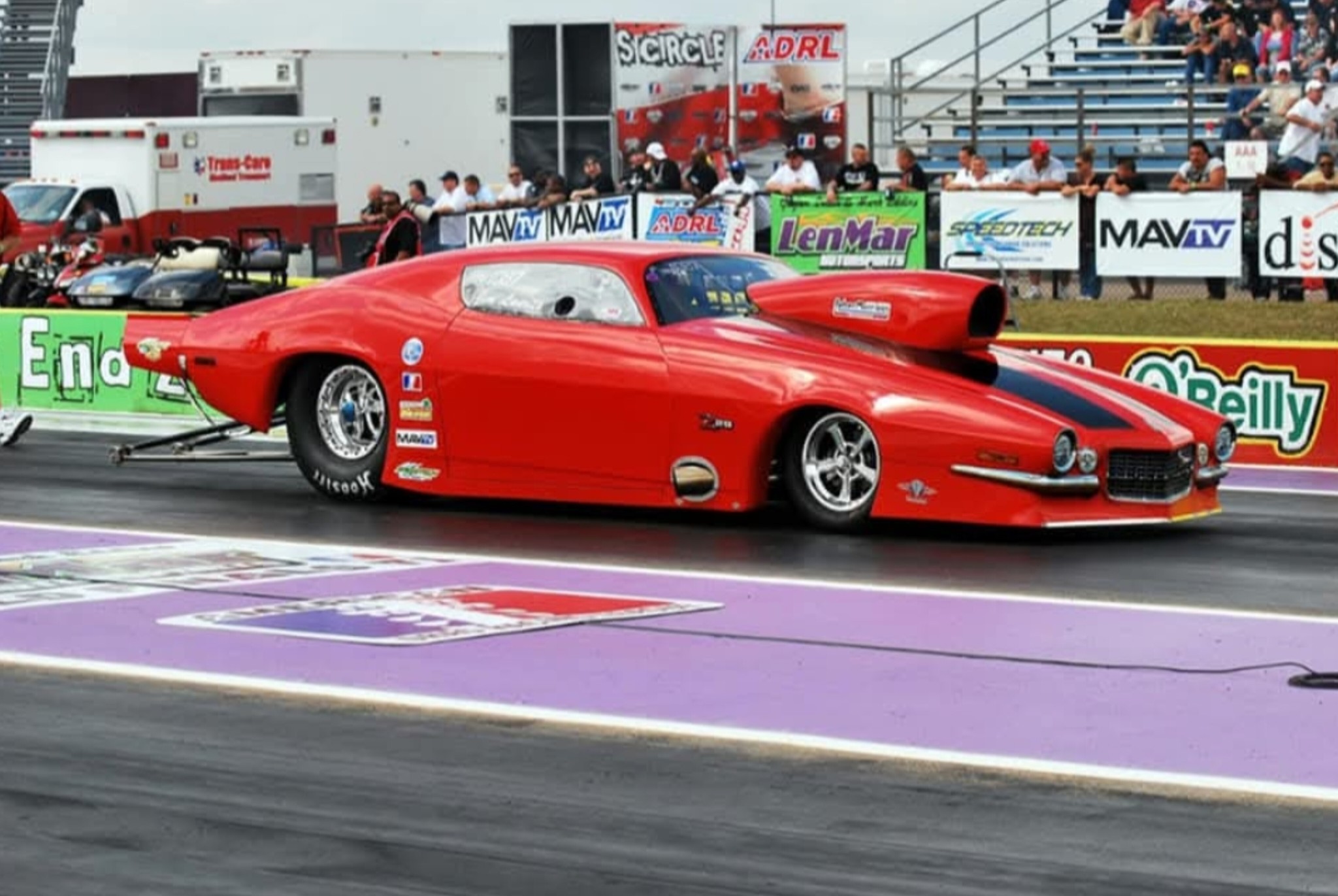 Tommy D'Aprile in his Pro Extreme Camaro with the ADRL around 2010