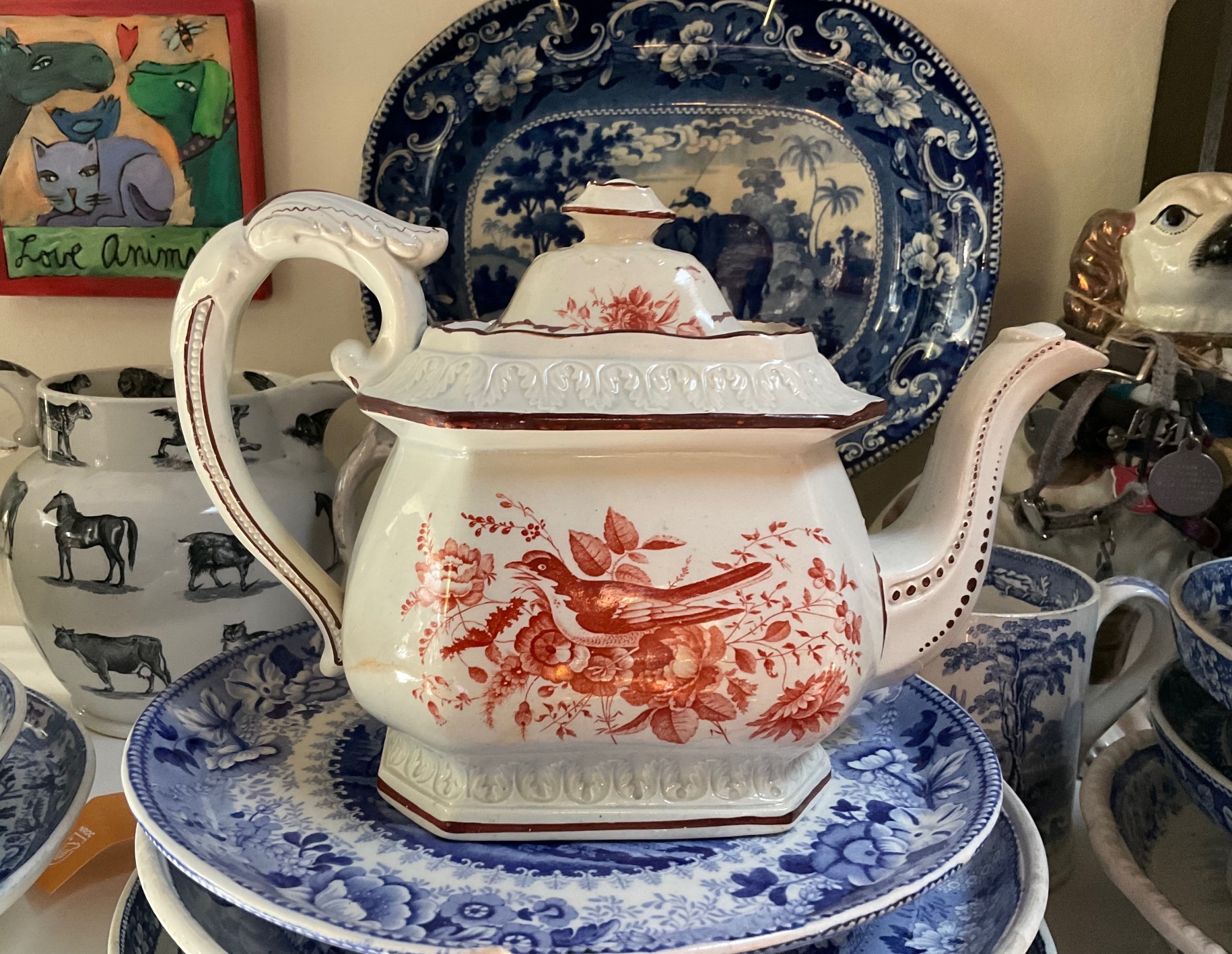 Transferware - Shown is a teapot, printed in 