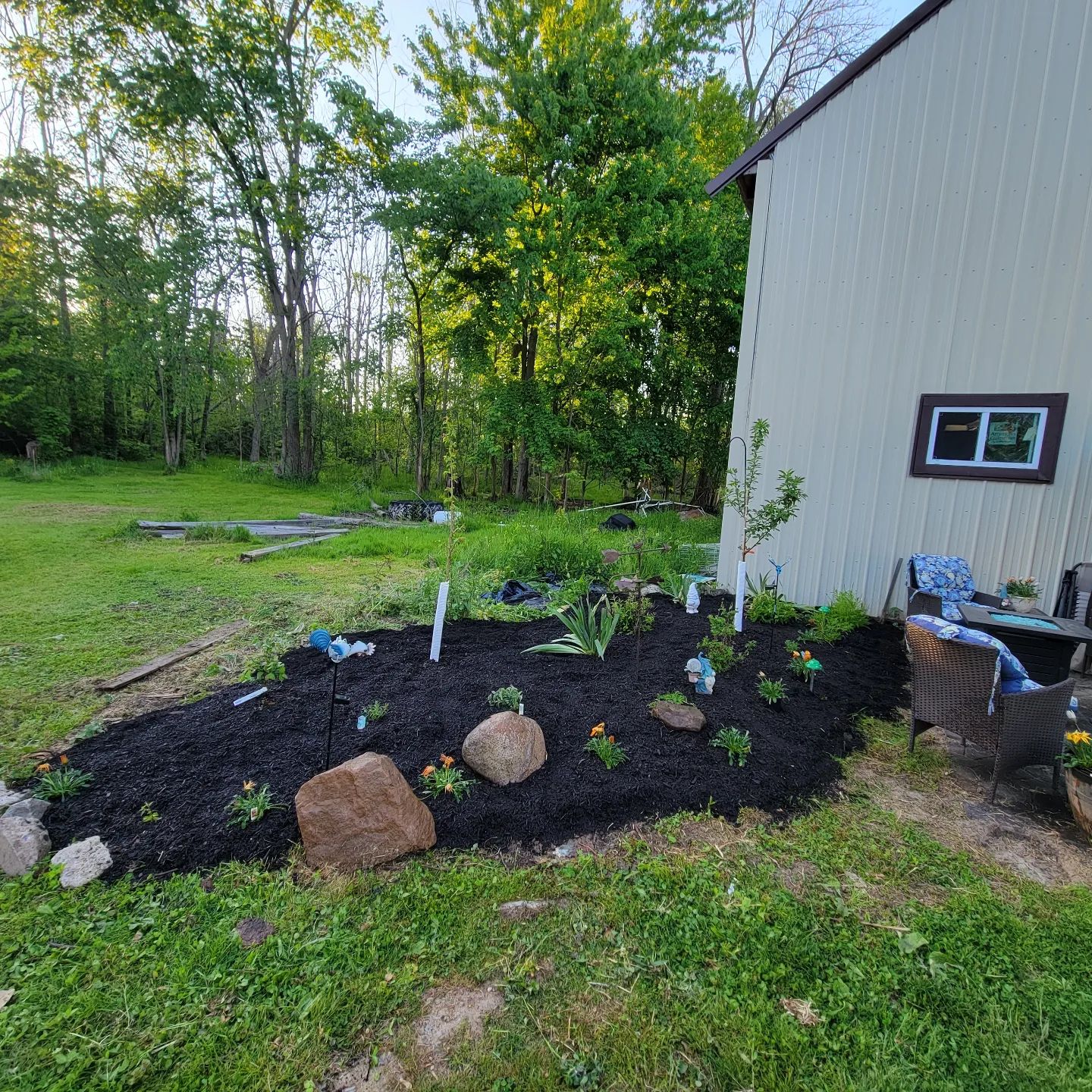 The first bed is mulched!!! Very happy... - Winging It Farms