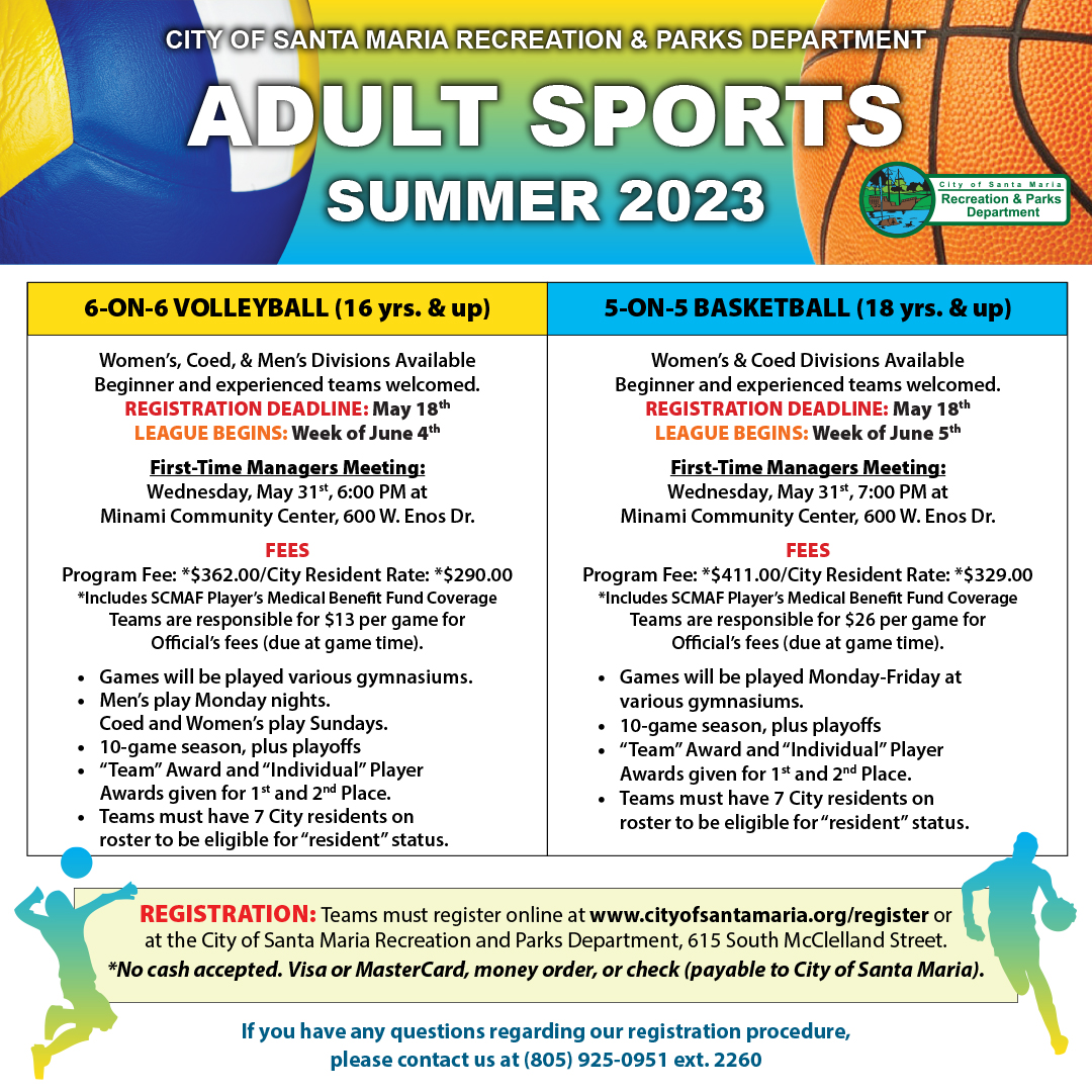 🚨Last call for... - City of Santa Maria Recreation and Parks | Facebook