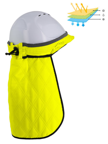 Cache-cou pour casque de sécurité – Cache-cou d'été pour construction, pare- soleil | 2 pièces de casque de sécurité avec bande réfléchissante, pare-soleil haute visibilité pour la protection du cou