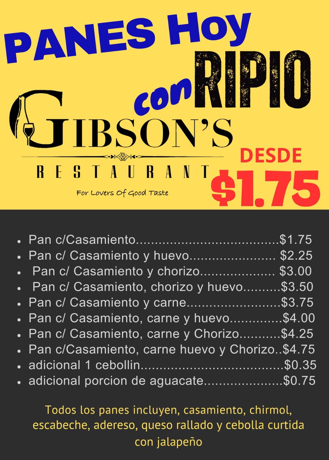 Restaurante - Panes con Ripio a la orden ud decide como pedirlo y ...