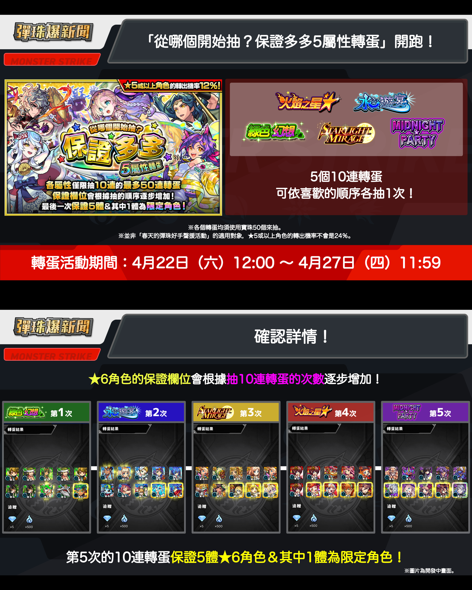 【新活動速報！ 「從哪個開始抽？保證多多5屬性轉蛋」即將開始】... - 怪物彈珠 - Monster Strike | Facebook