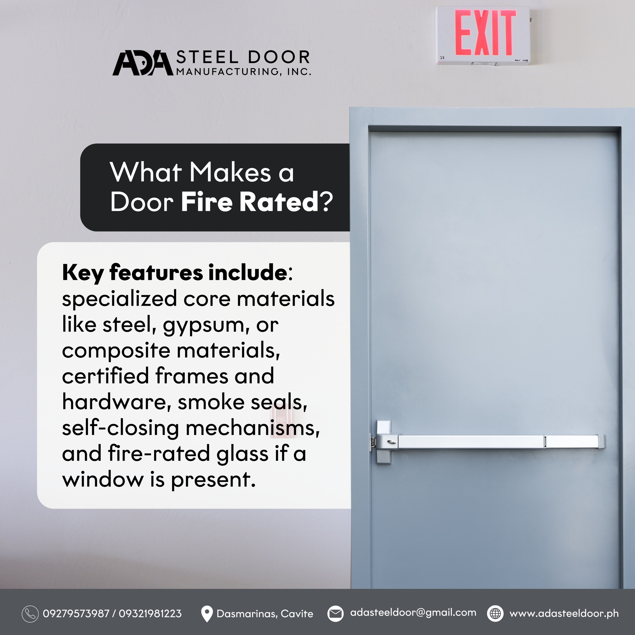 ADA - A fire-rated door must resist heat, smoke, and flames for a set ...