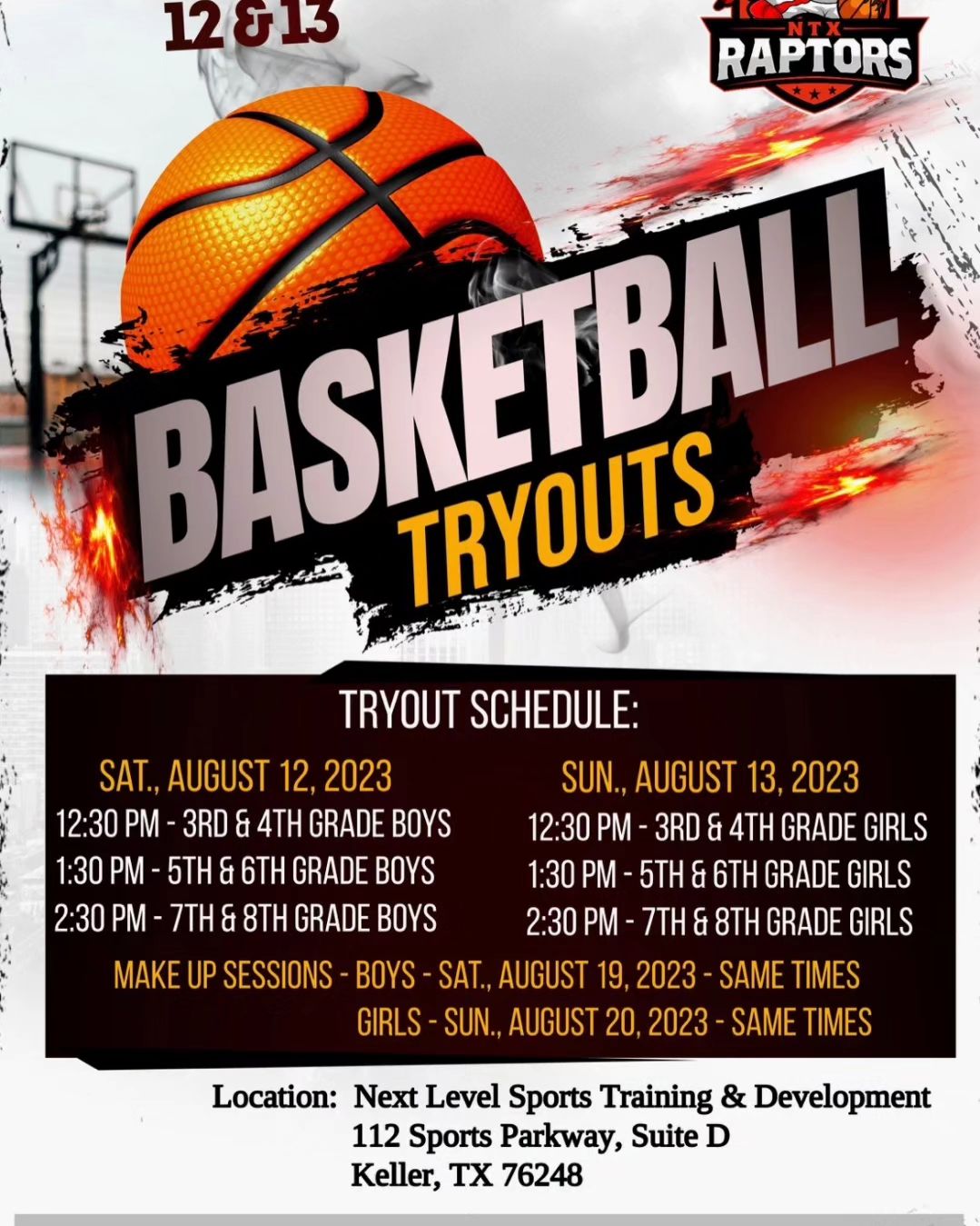 NTX Raptors - NTX Raptors fall team tryouts are right...