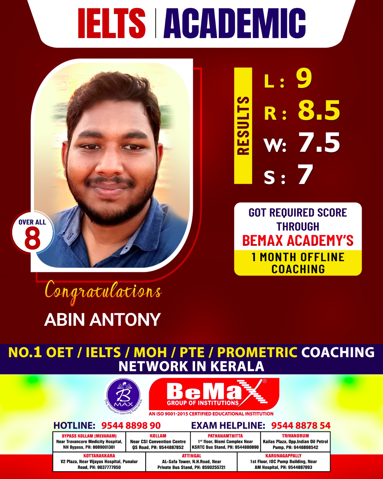 BeMax Academy - Congratulations Mr. Abin Antony on your... | Facebook
