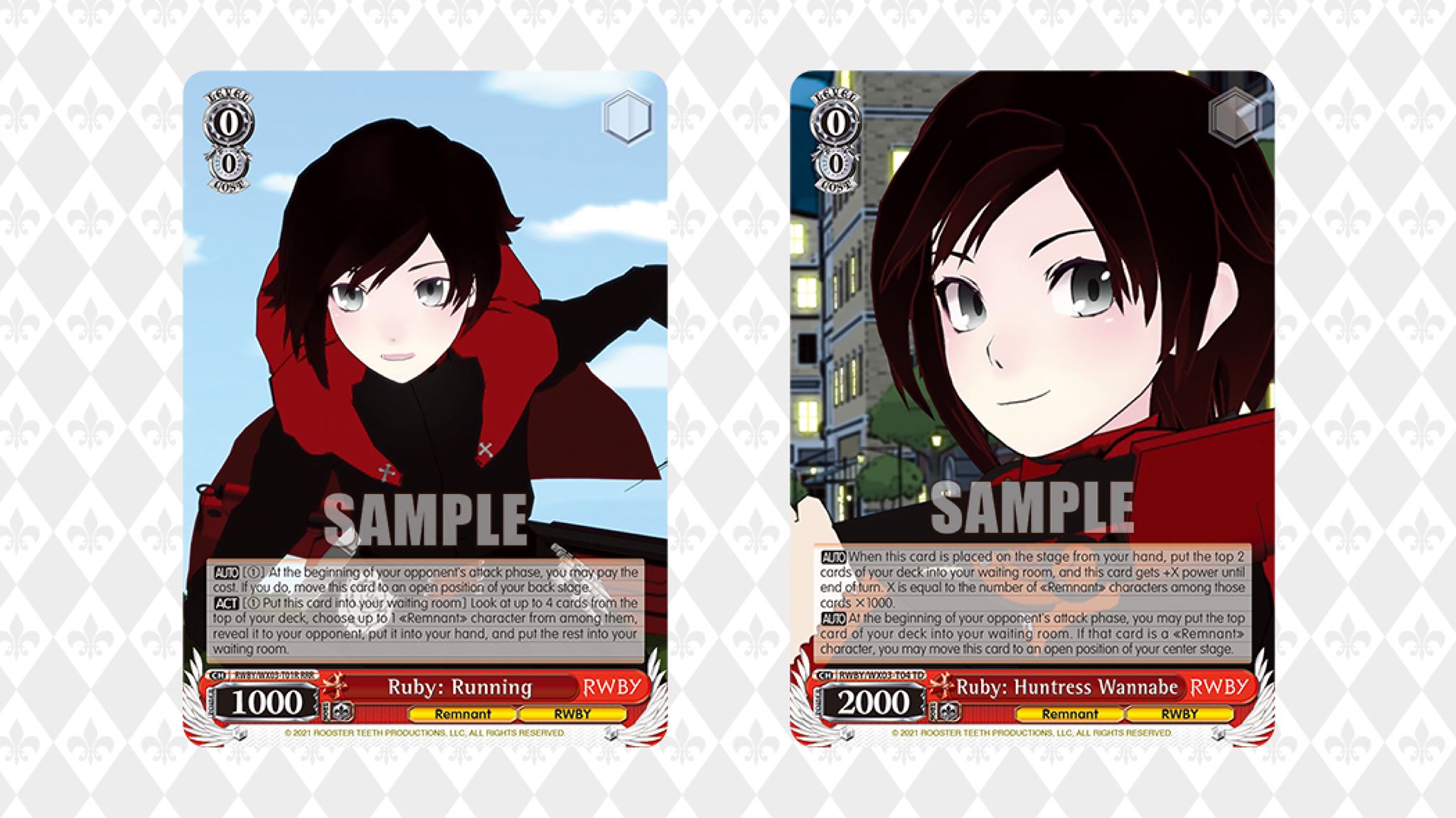 RWBY ヴァイス SP Ruby: Huntress Wannabe サイン Weiss Schwarz Ruby huntress training cards on sale