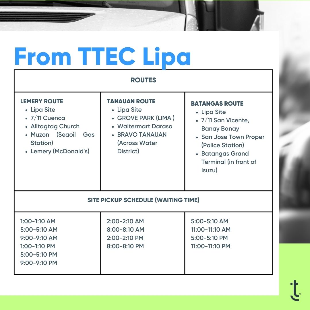 TTEC - 𝗜𝗠𝗣𝗢𝗥𝗧𝗔𝗡𝗧 𝗡𝗢𝗧𝗜𝗖𝗘 𝗙𝗢𝗥 𝗧𝗧𝗘𝗖 𝗘𝗠𝗣𝗟𝗢𝗬𝗘𝗘𝗦 We have updated our shuttle ...