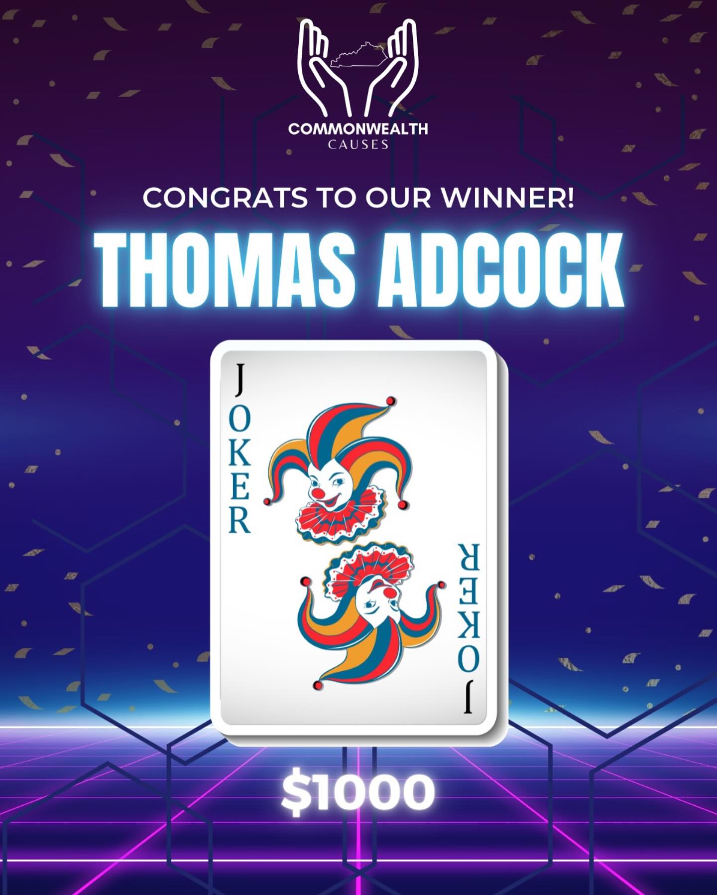 Commonwealth - CONGRATULATIONS to Thomas Adcock on picking the Joker ...