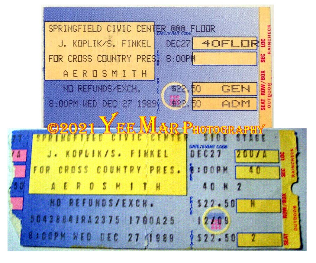 Aerosmith サイン、コンサートカタログ、当時のチケットのセット　CDなし Aerosmith's 1984 Springfield Illinois Concert Disaster