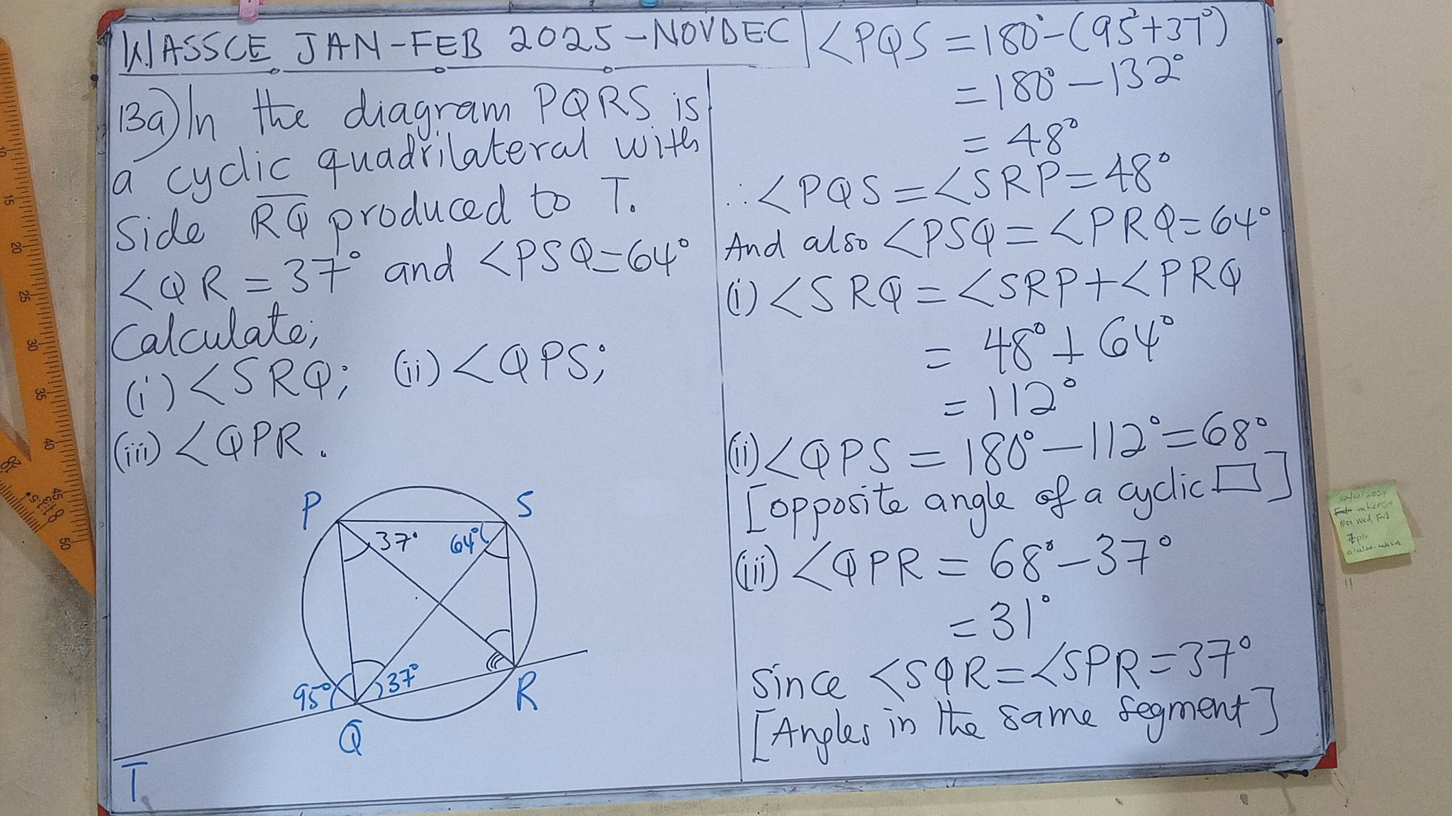 Taxonomy - WAEC Core Maths (Private): Circle Theorems (Angles in the ...