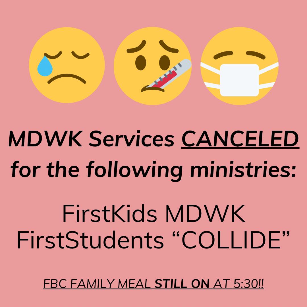 First - ‼️MDWK PROGRAMMING CHANGES FOR TONIGHT‼️ Please join us in ...