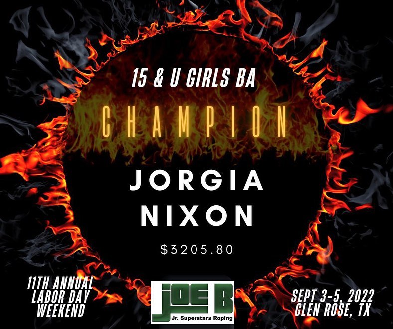 Joe Beaver - Way to rope Jorgia and congrats on your win...