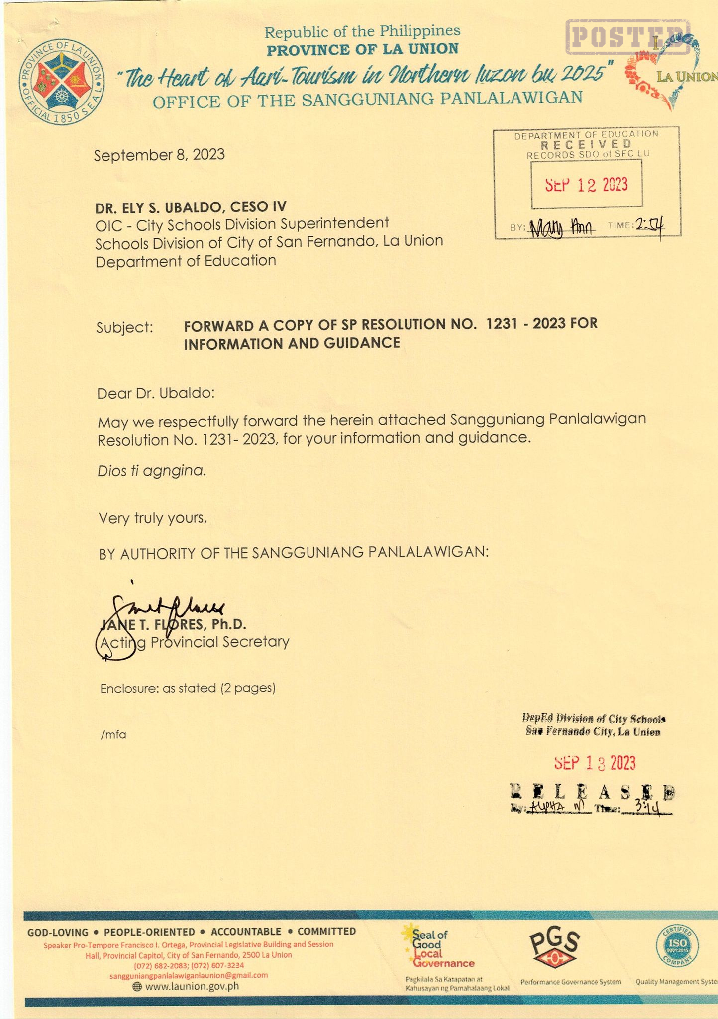 SP Resolution No.... - DepEd - San Fernando City, La Union