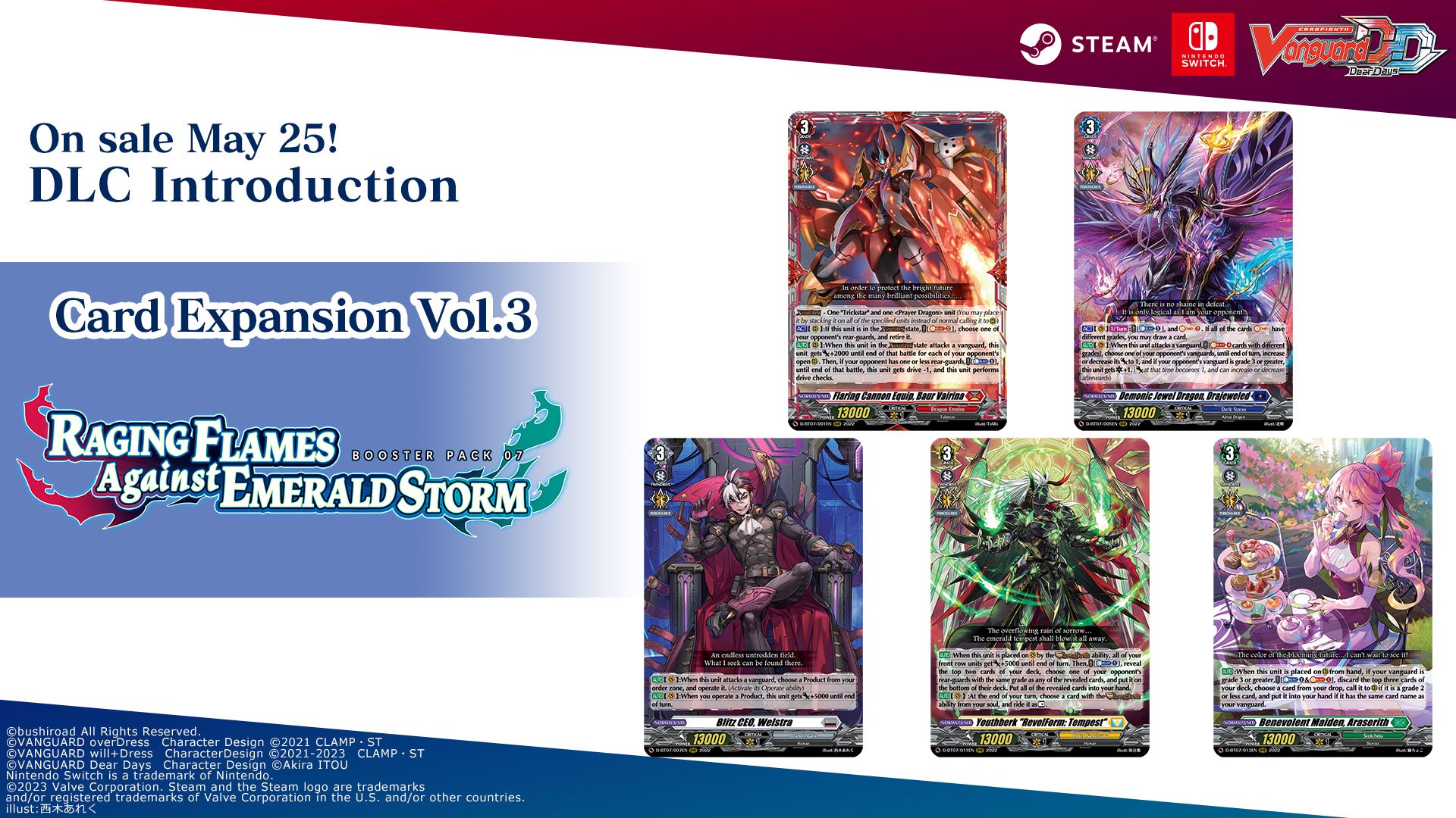 raging flames against emerald storm booster box Cardfight!! Vanguard - will+Dress - Cardfight!! Vanguard: Raging Flames against