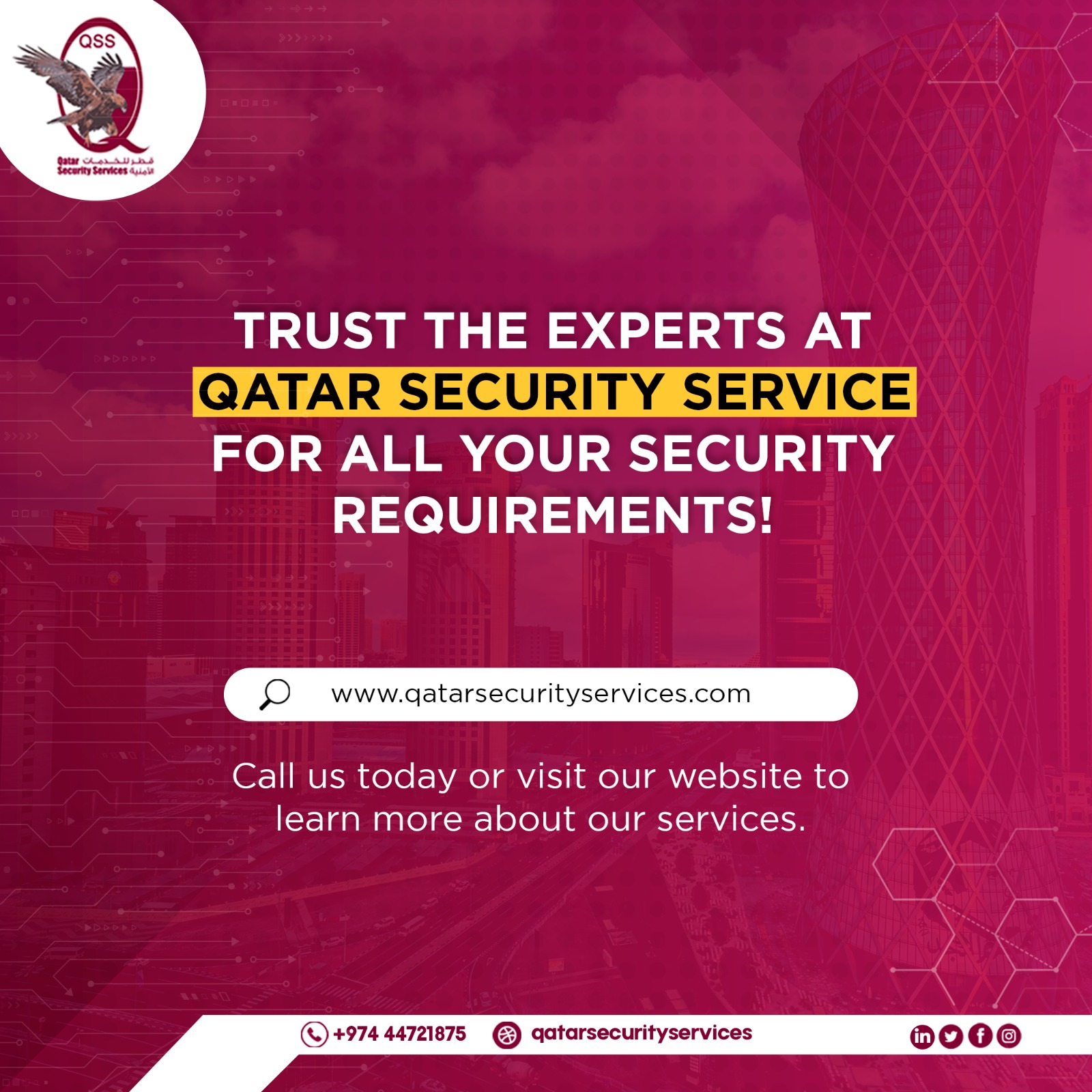 Qatar - إذا كنت تبحث عن شركة أمنية موثوقة وجديرة بالثقة، فاتصل بنا ...