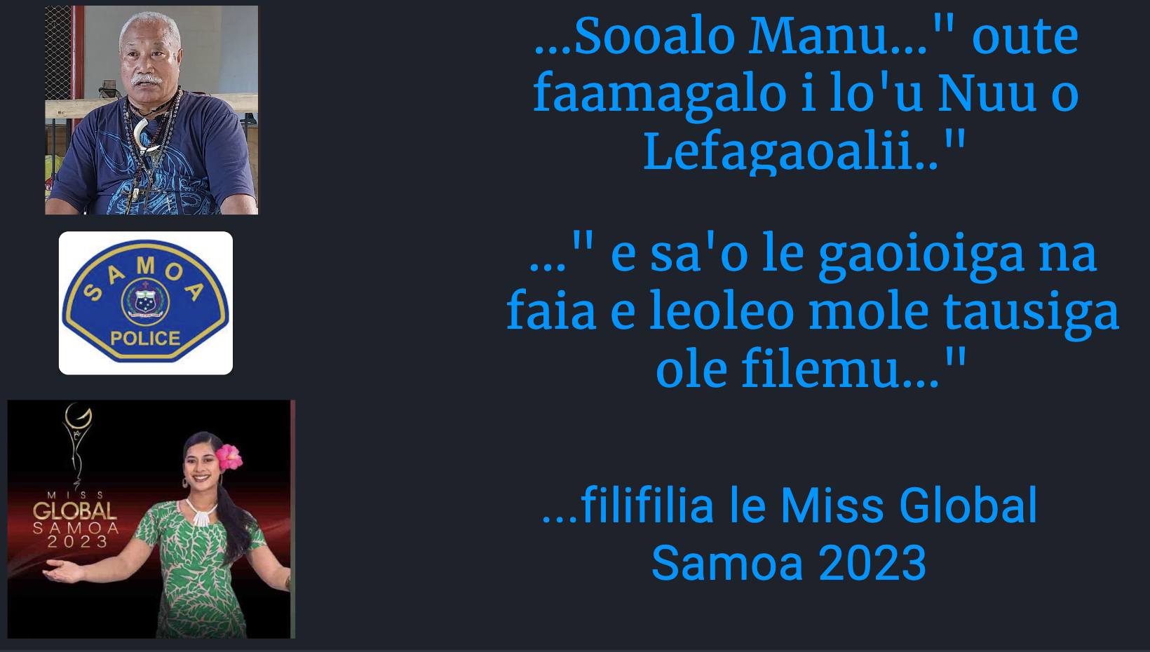 ET - Faafofoga i se finagalo o le na aafia ile faaiuga a nisi o le nuu ...