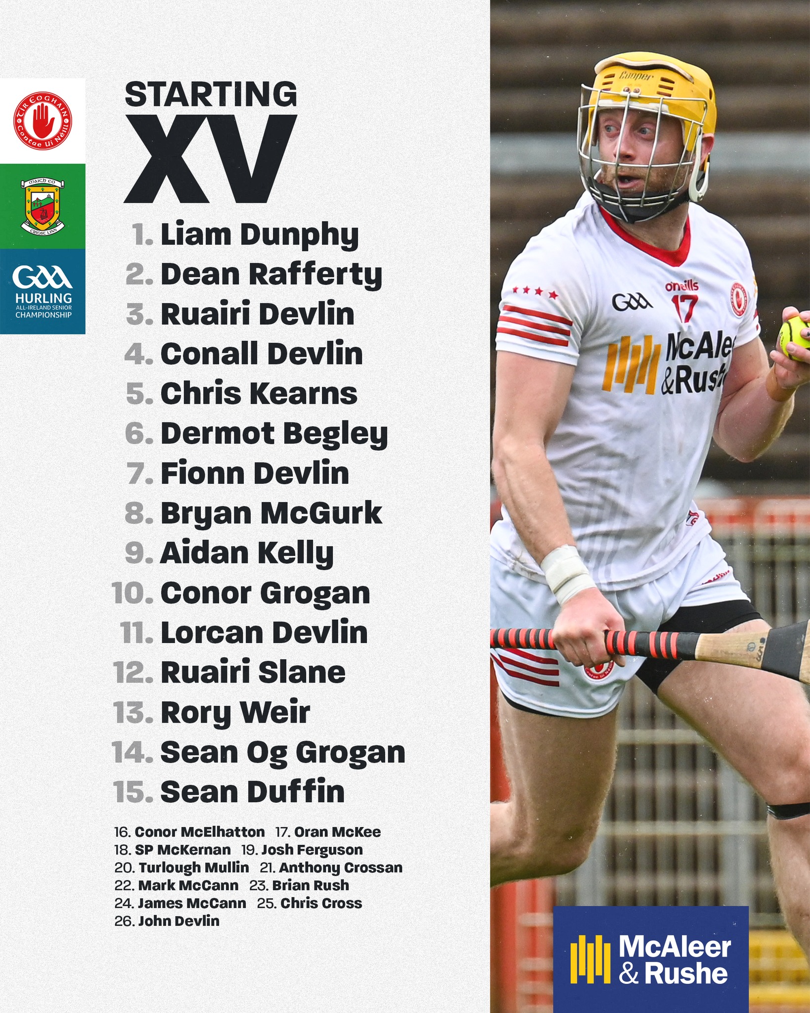 Tyrone GAA - Here's our Starting XV for tomorrow's Christy... | Facebook