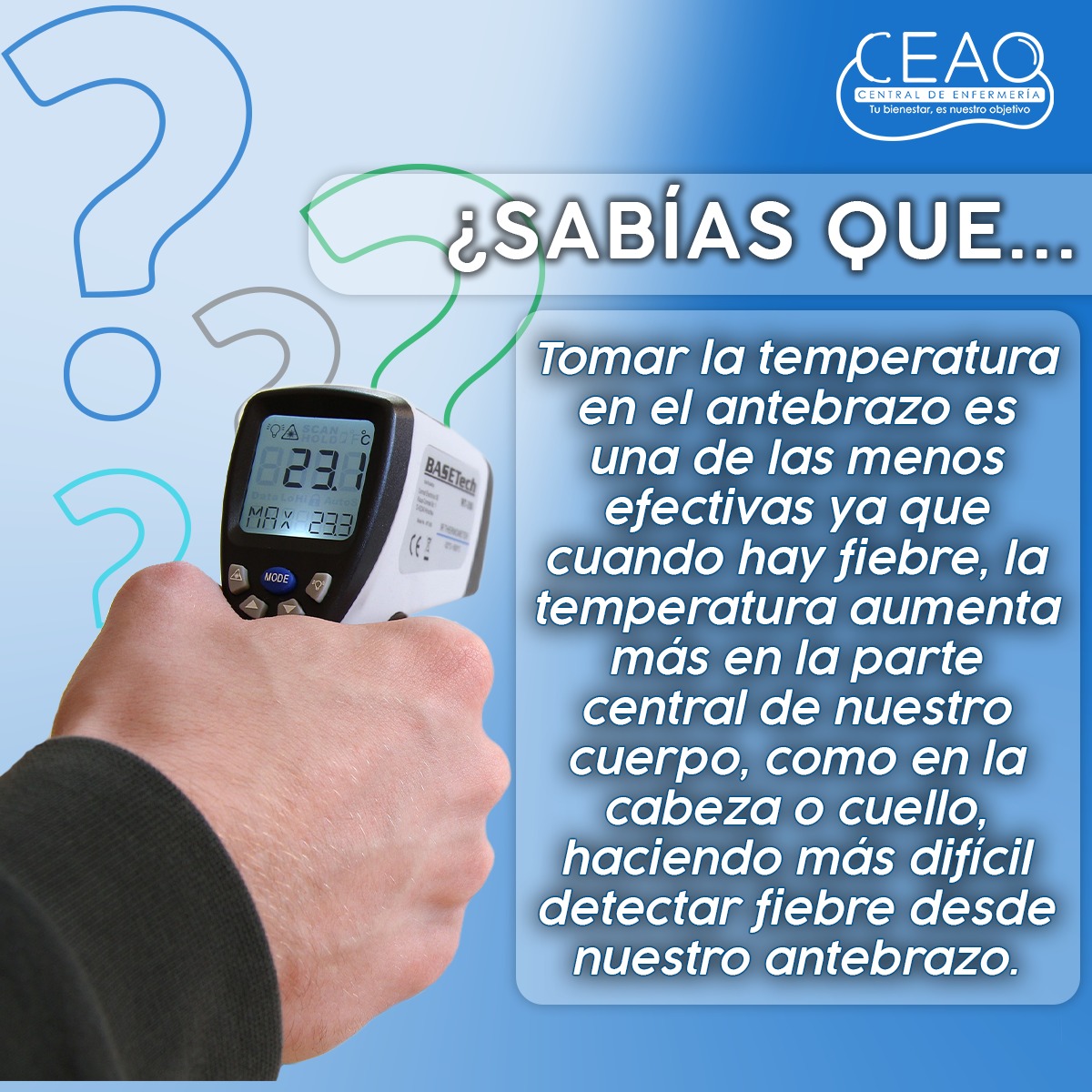 CEAO Central de Enfermería - ¿Sabías que...? 🧐🌡️🏥 La temperatura que se ...