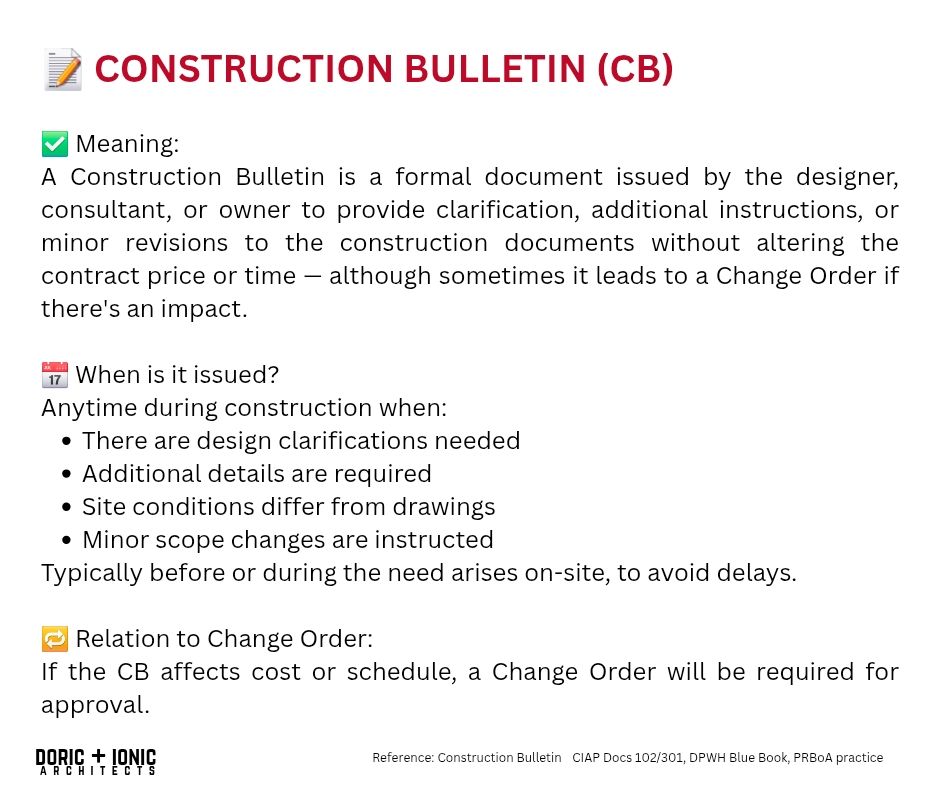 Doric+Ionic - 📌 Situations Requiring a Construction Bulletin (CB): 🏗️ 1 ...