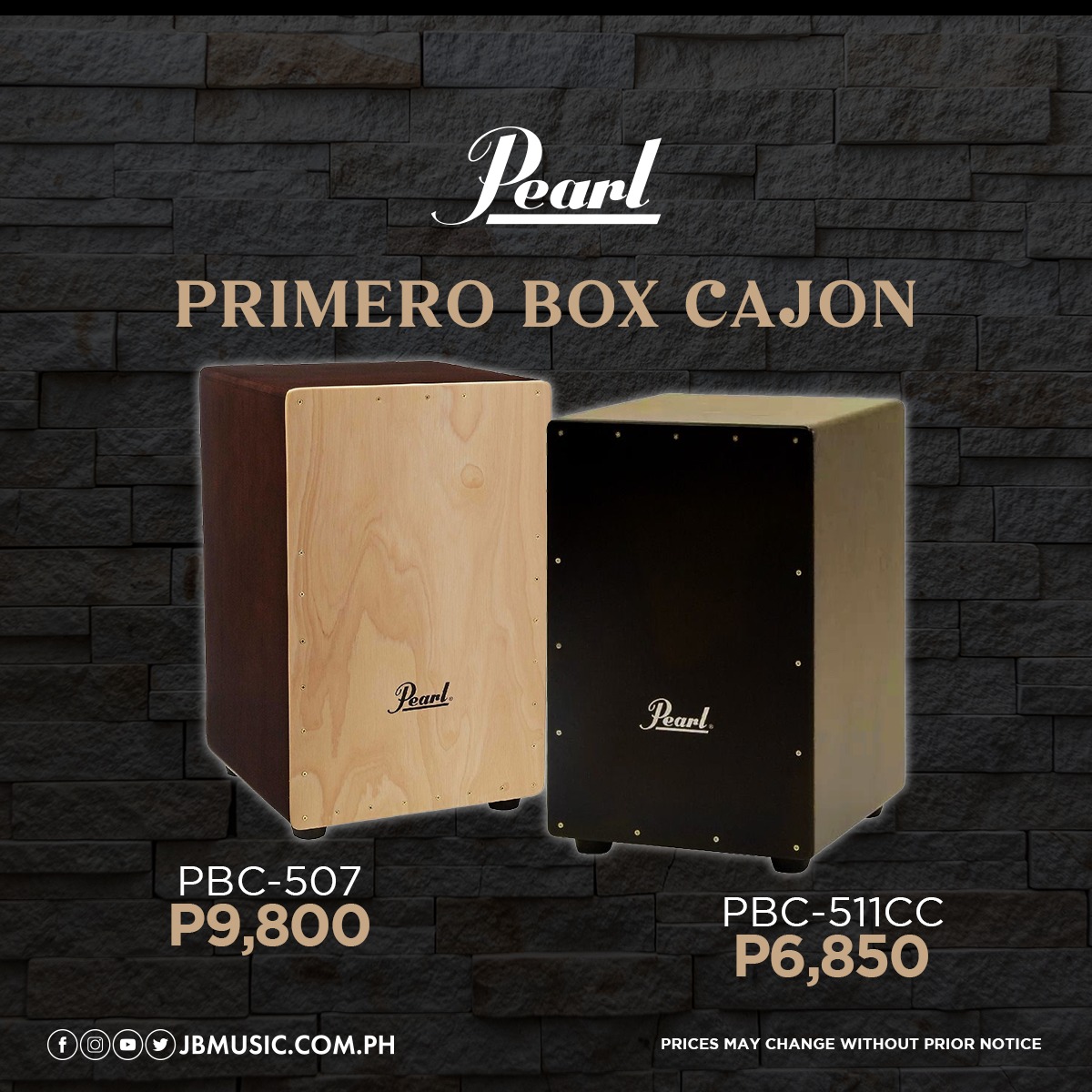 The Pearl Jingle Cajon (PCJ-629) features 2 sets of adjustable
