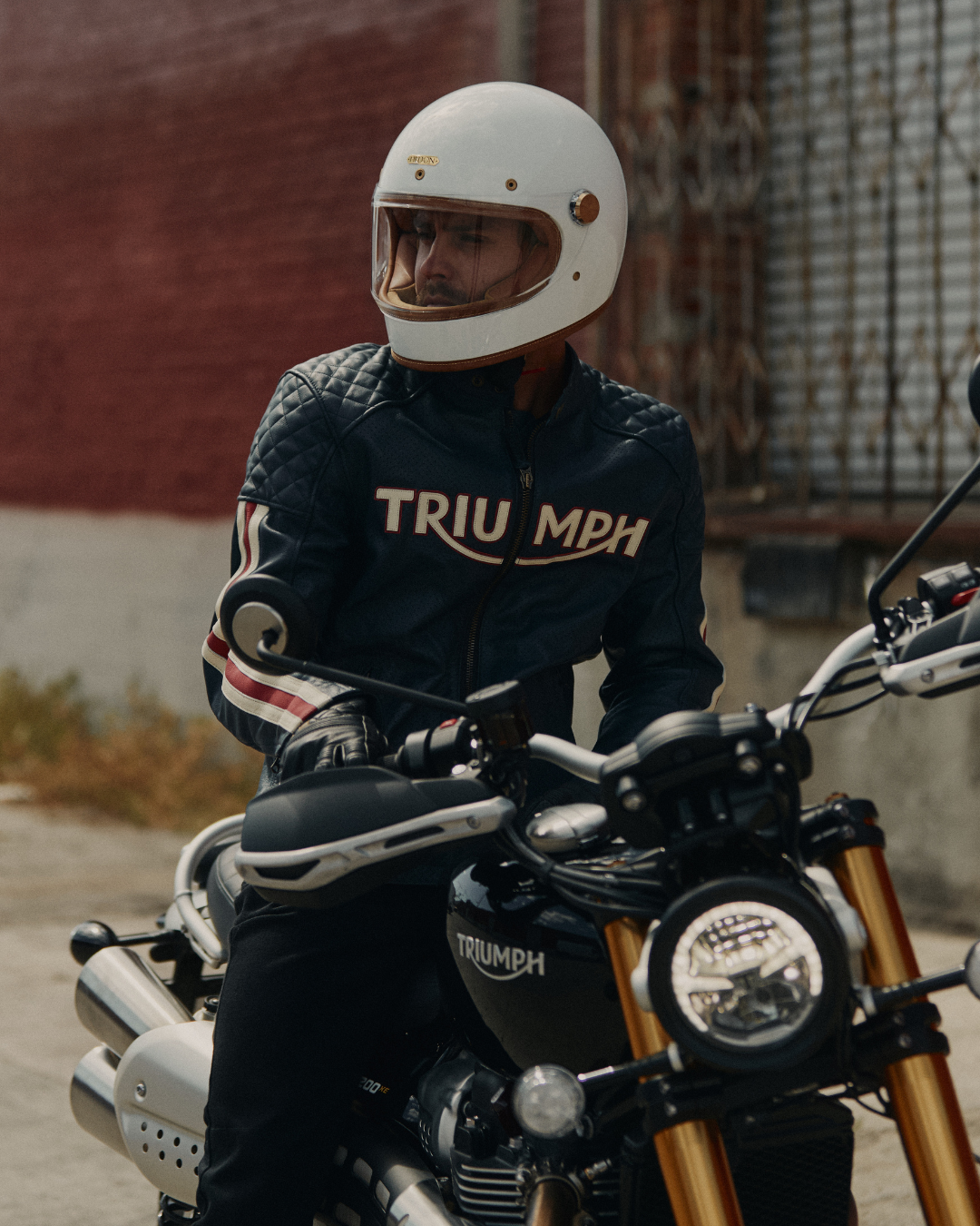 The NEW Braddan Air Race Jacket. A classic racer neck biker jacket