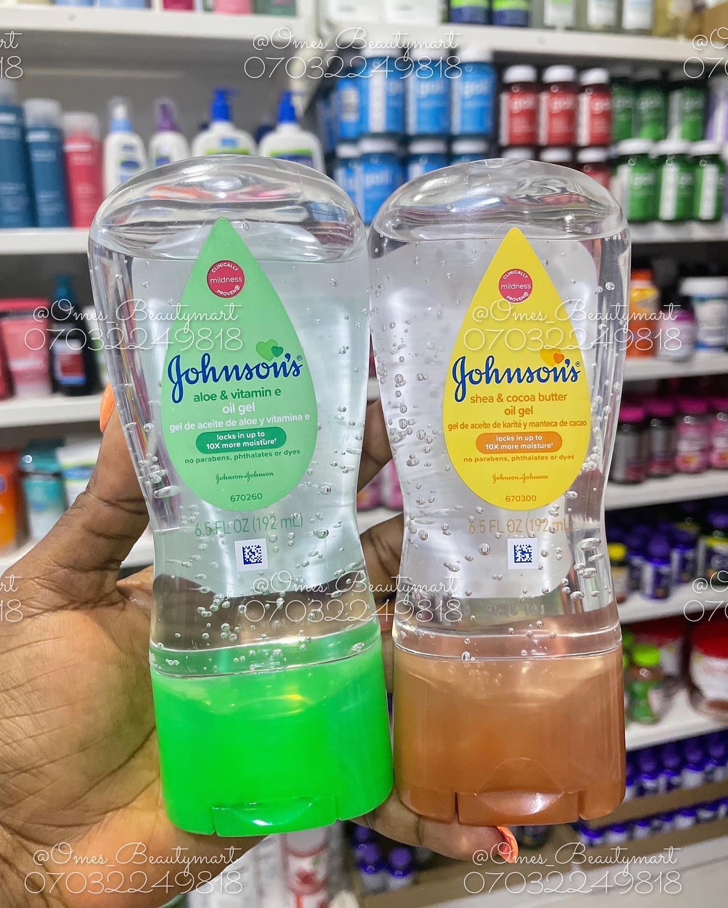 Johnson's Baby Ol Gel wth Shea and Cocoa Butter- great for