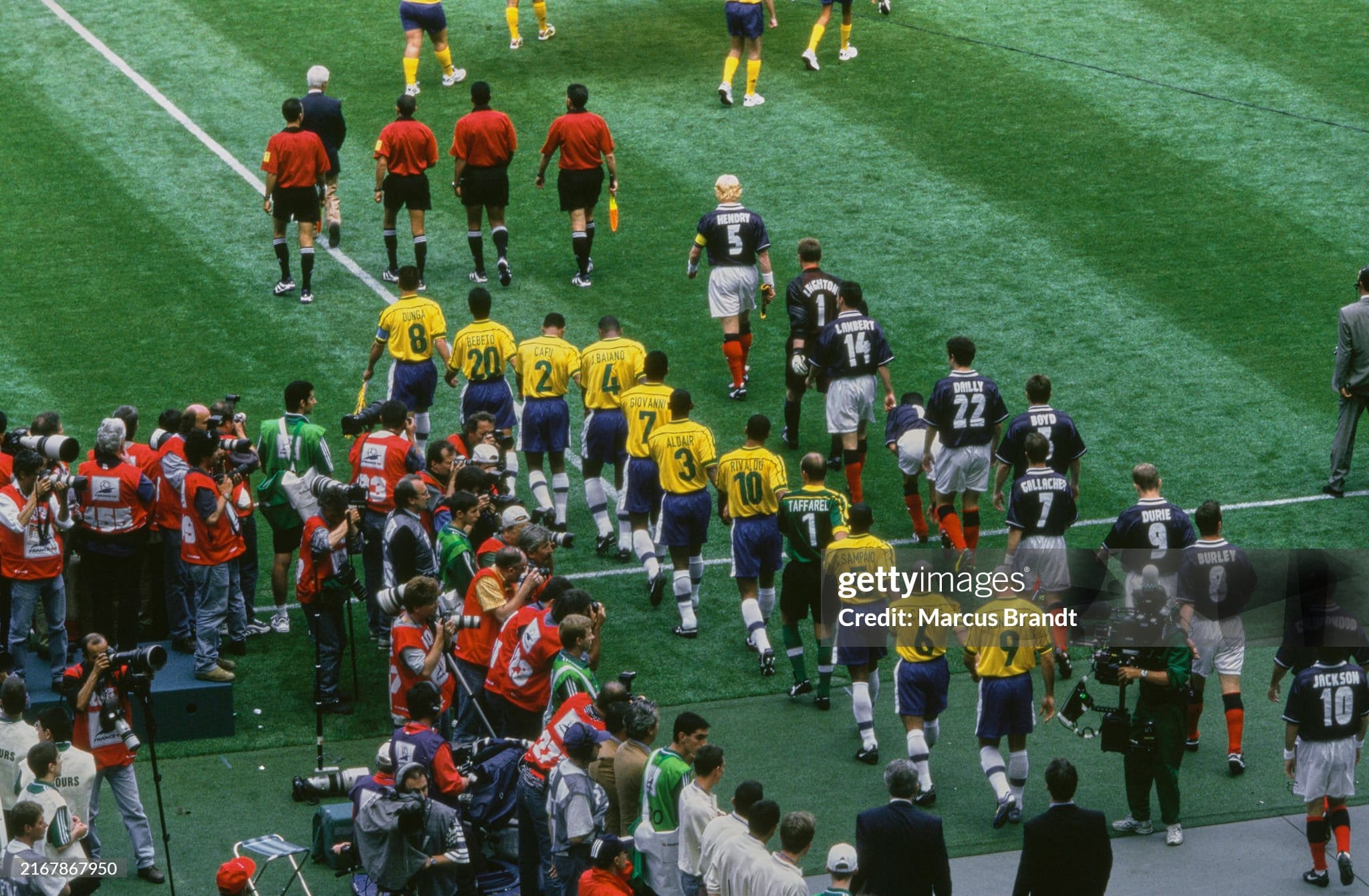 England vs Brazil in the 1995 Umbro Cup. Two line-ups absolutely