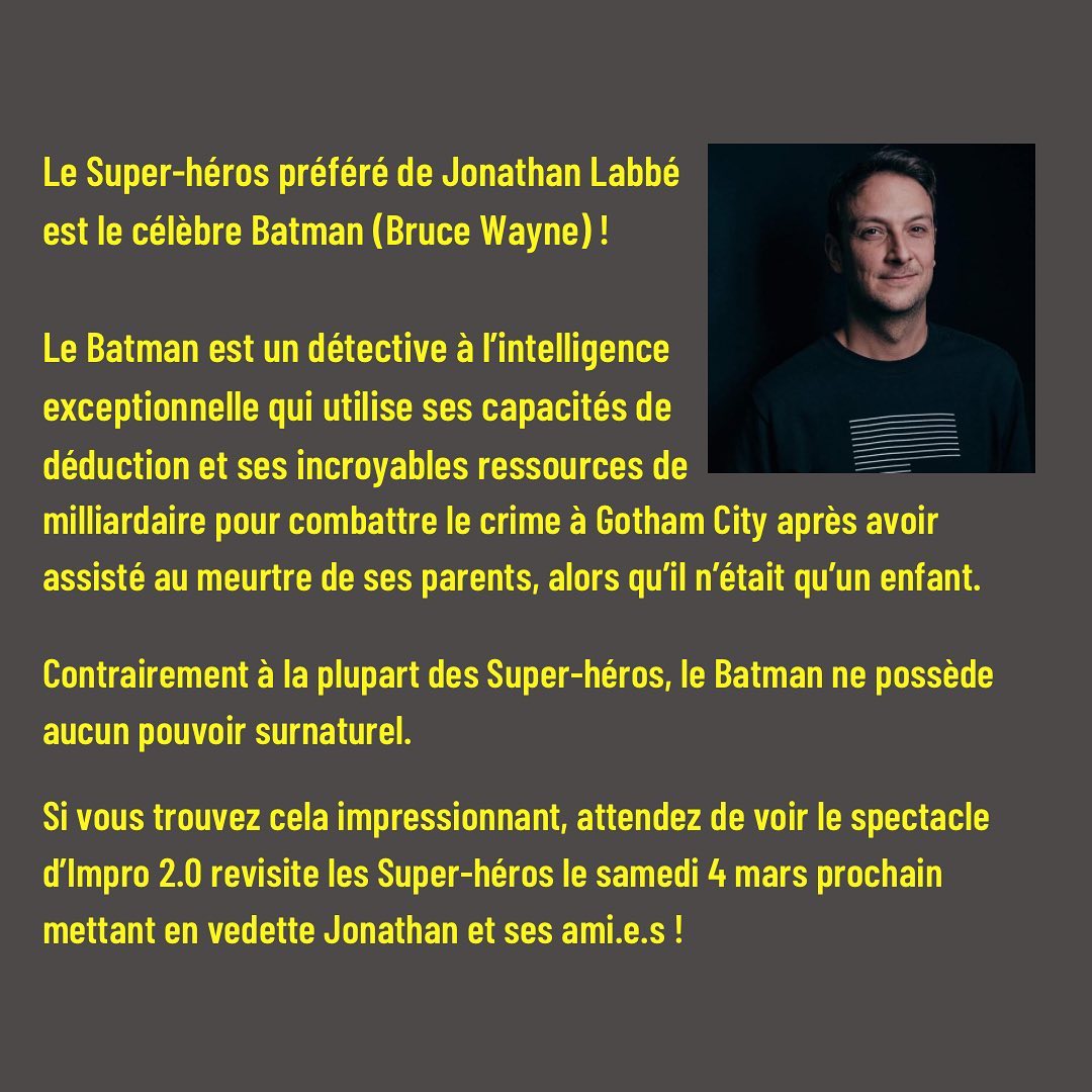 Des super-héros que... - Theatre Sainte Catherine Café-Bar | Facebook